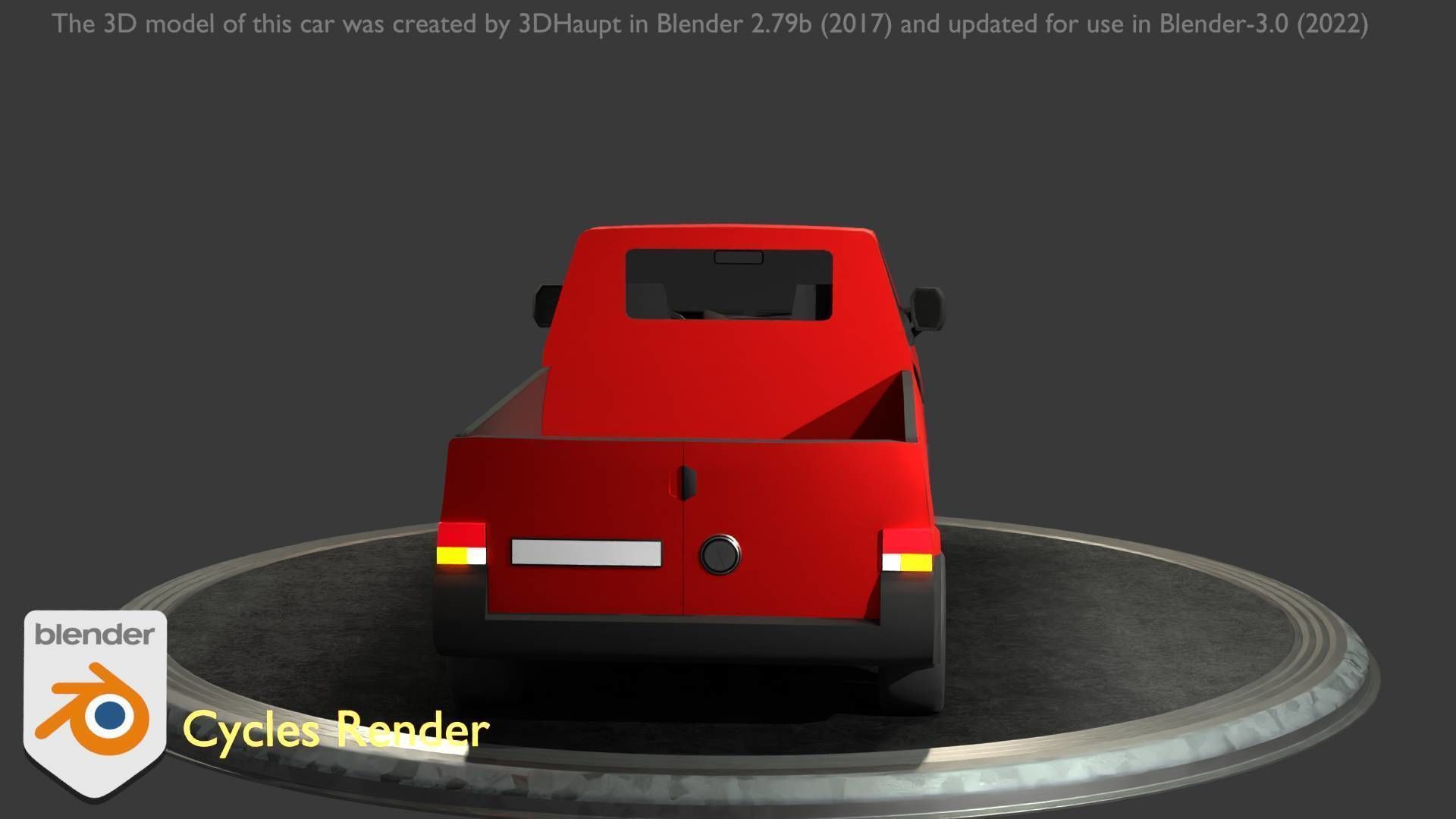 City Car 30 Commercial Pickup 3500 Type-C Red Low-poly 3D model_94