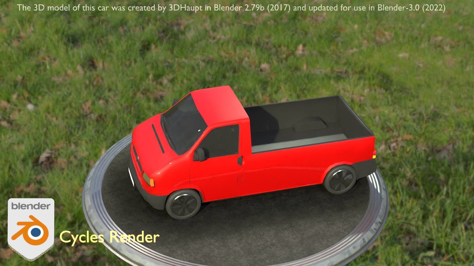 City Car 30 Commercial Pickup 3500 Type-C Red Low-poly 3D model_55