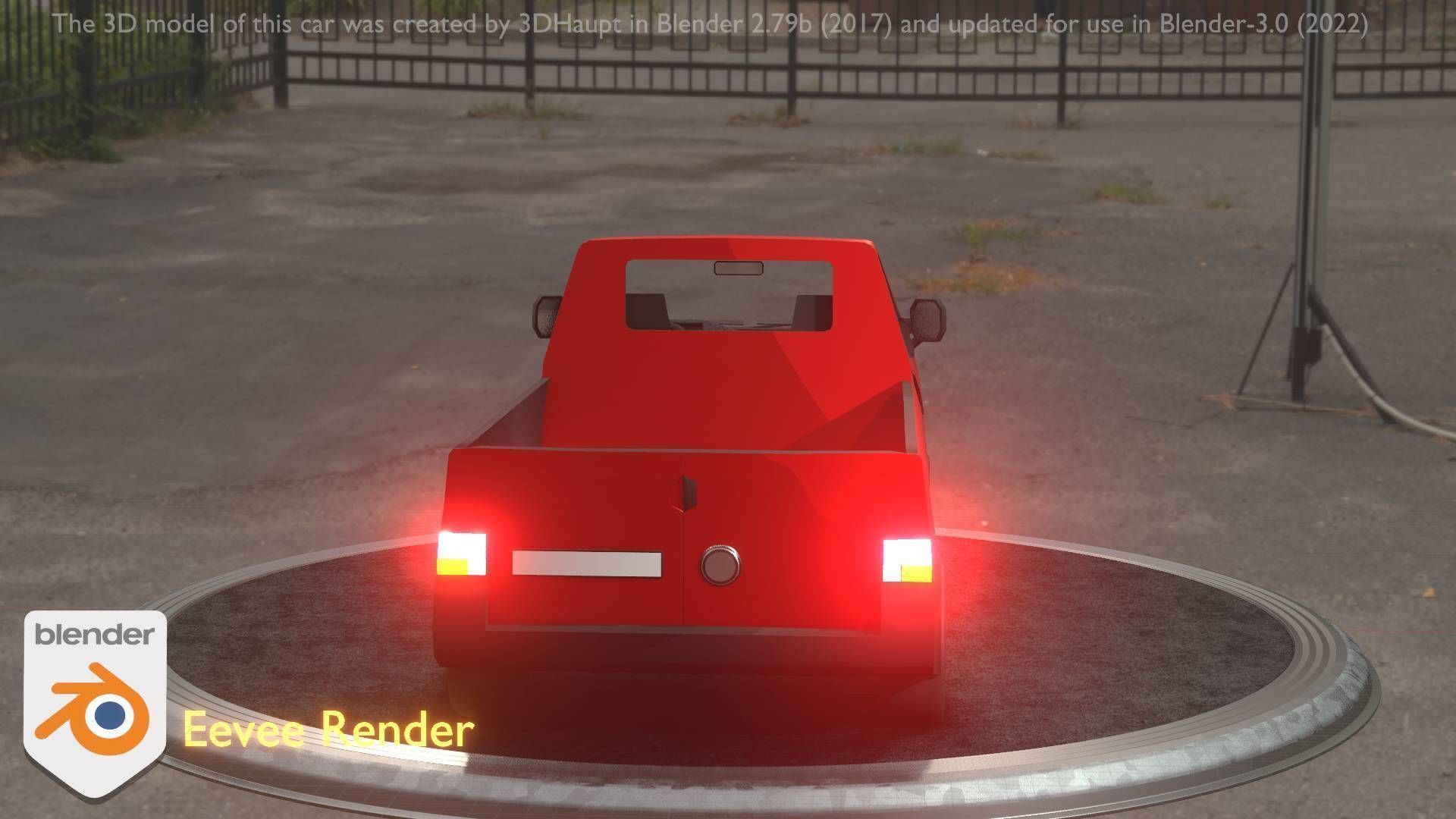 City Car 30 Commercial Pickup 3500 Type-C Red Low-poly 3D model_42