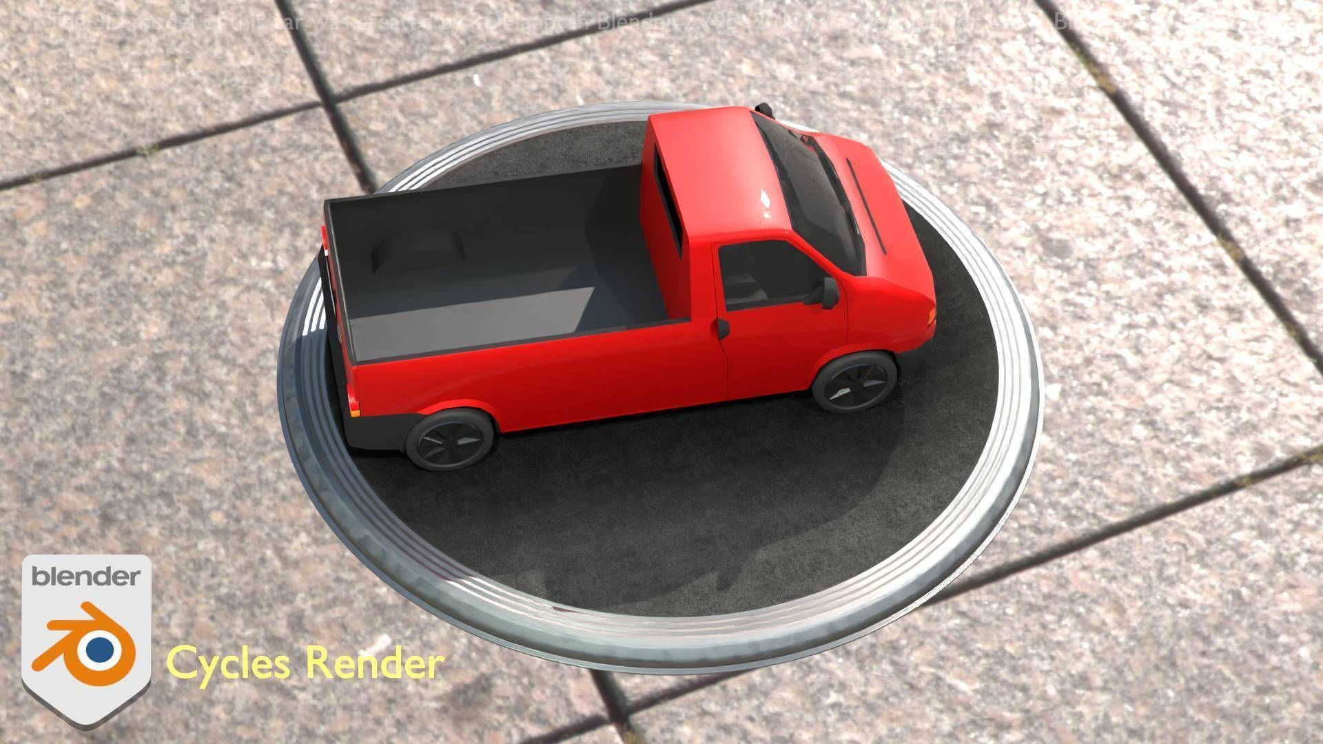 City Car 30 Commercial Pickup 3500 Type-C Red Low-poly 3D model_38