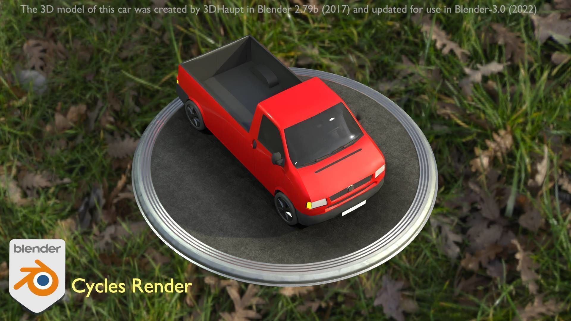 City Car 30 Commercial Pickup 3500 Type-C Red Low-poly 3D model_80