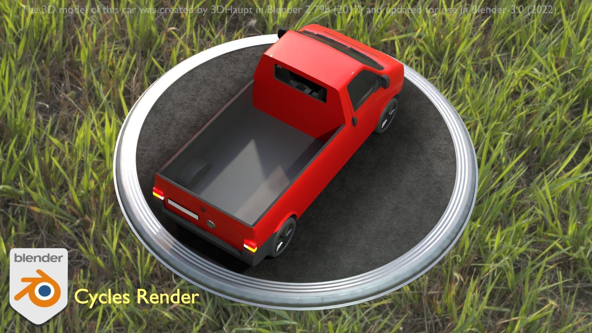 City Car 30 Commercial Pickup 3500 Type-C Red Low-poly 3D model_35