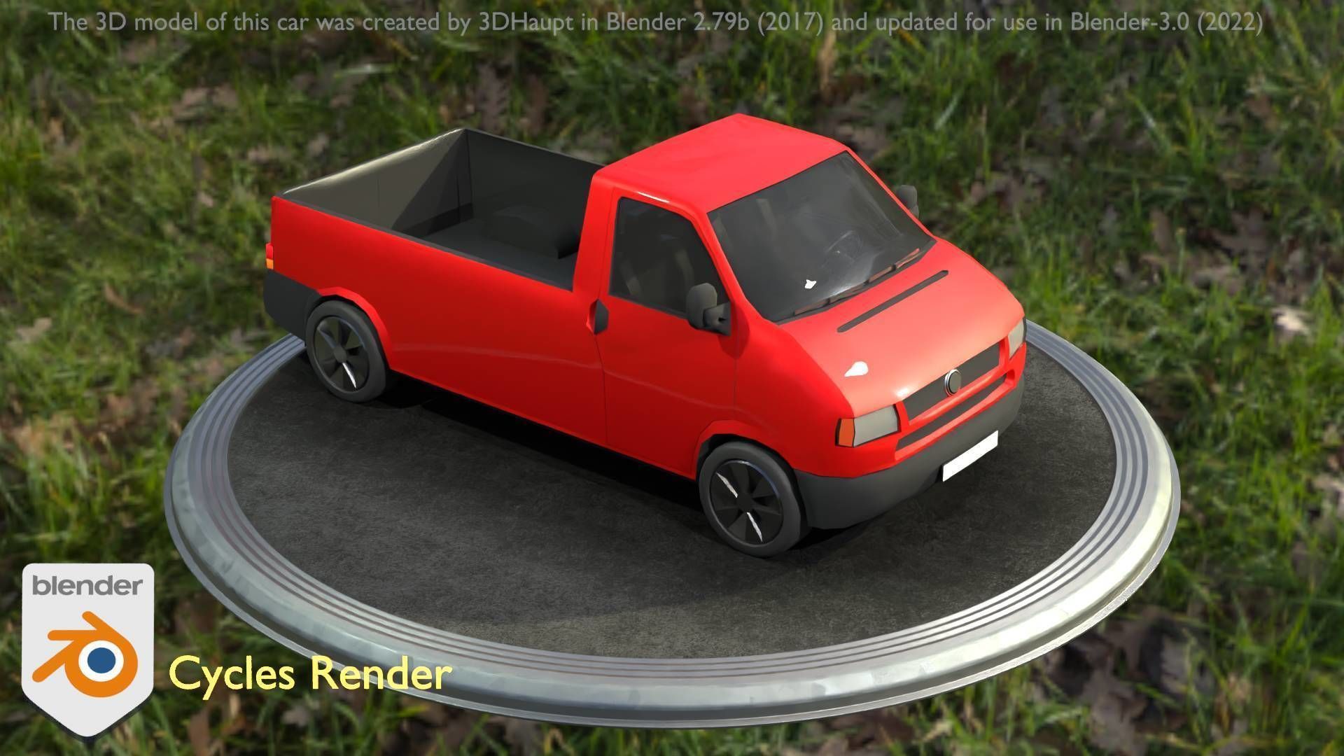 City Car 30 Commercial Pickup 3500 Type-C Red Low-poly 3D model_24