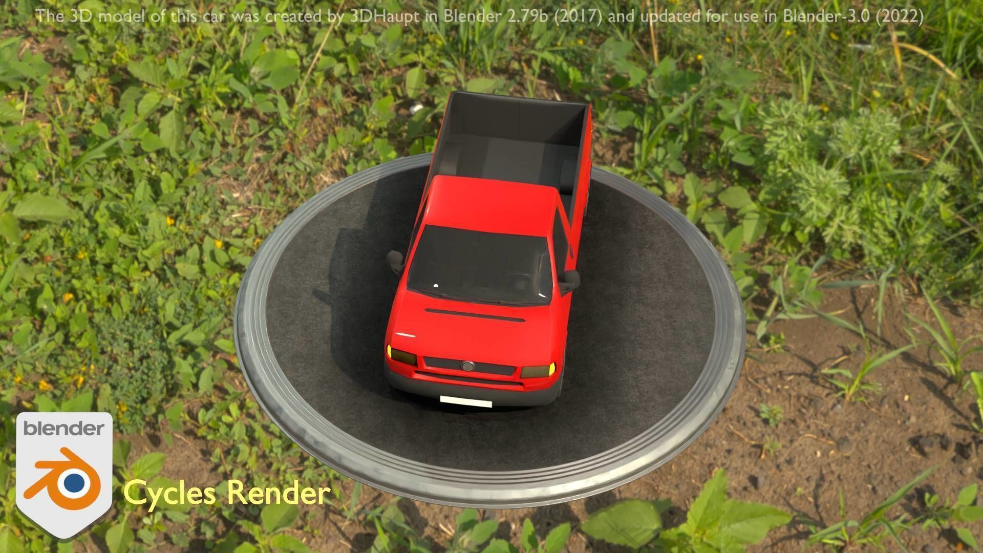 City Car 30 Commercial Pickup 3500 Type-C Red Low-poly 3D model_85