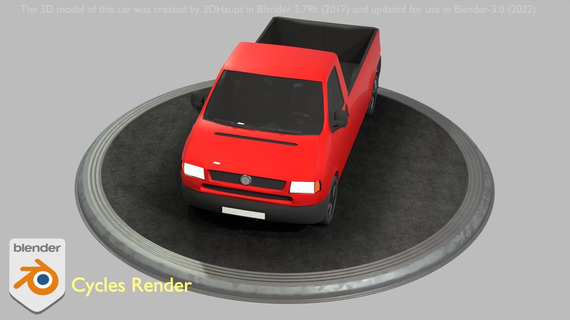 City Car 30 Commercial Pickup 3500 Type-C Red Low-poly 3D model_68