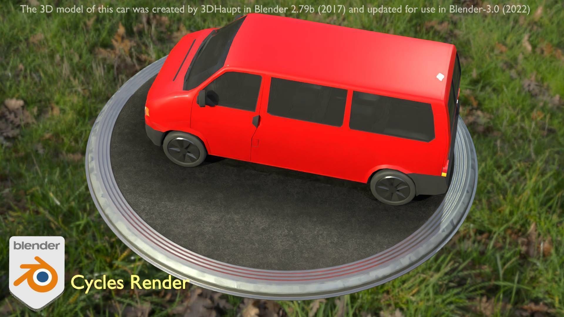 City Car 31 Commercial Minibus Type-C Red Low-poly 3D model_17