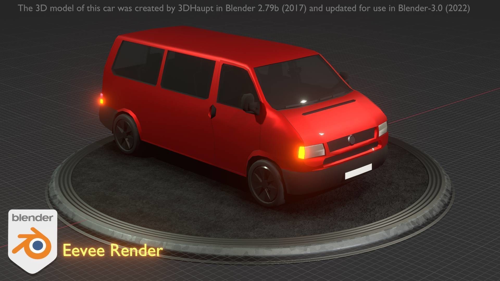 City Car 31 Commercial Minibus Type-C Red Low-poly 3D model_60