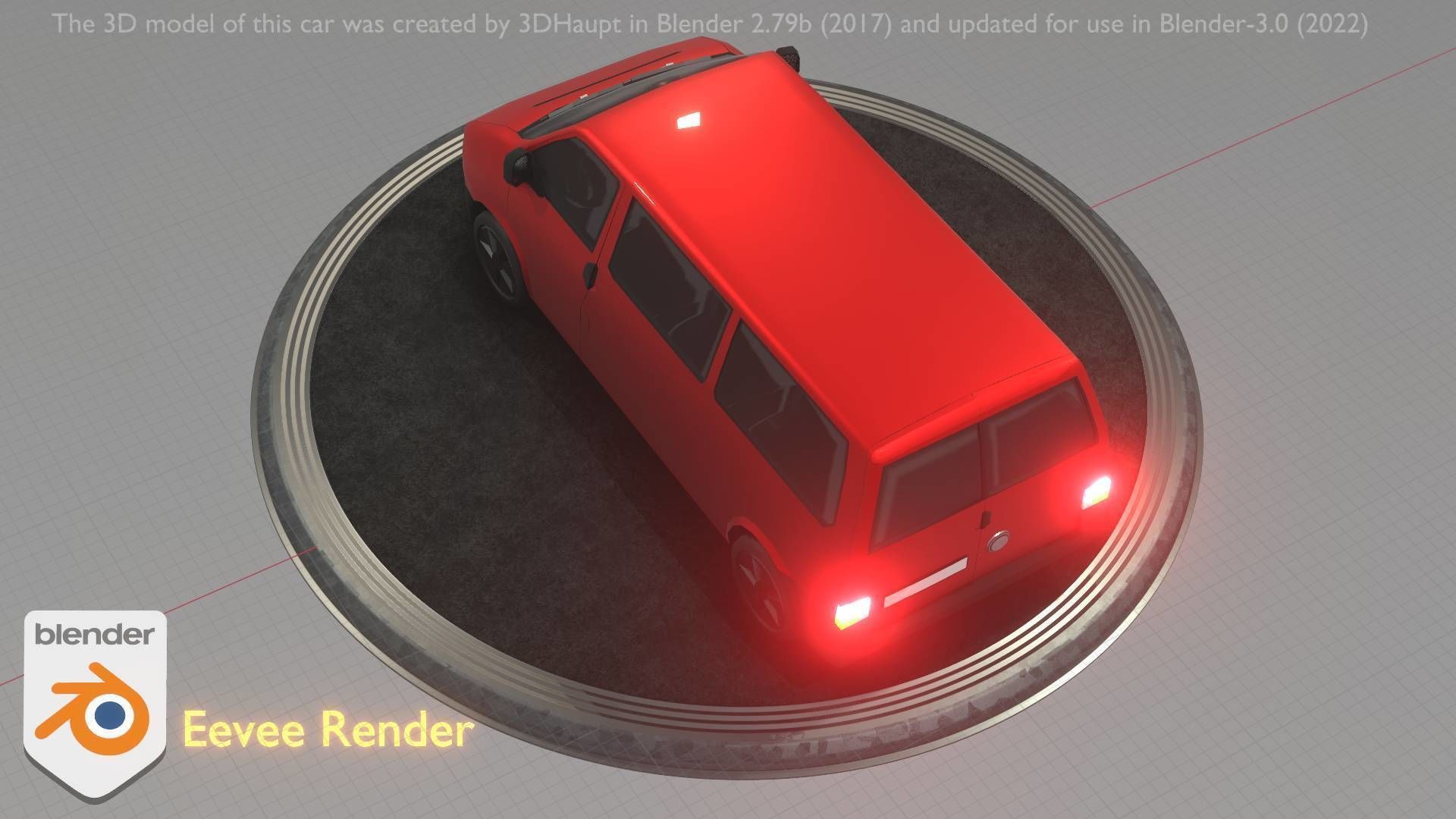 City Car 31 Commercial Minibus Type-C Red Low-poly 3D model_26