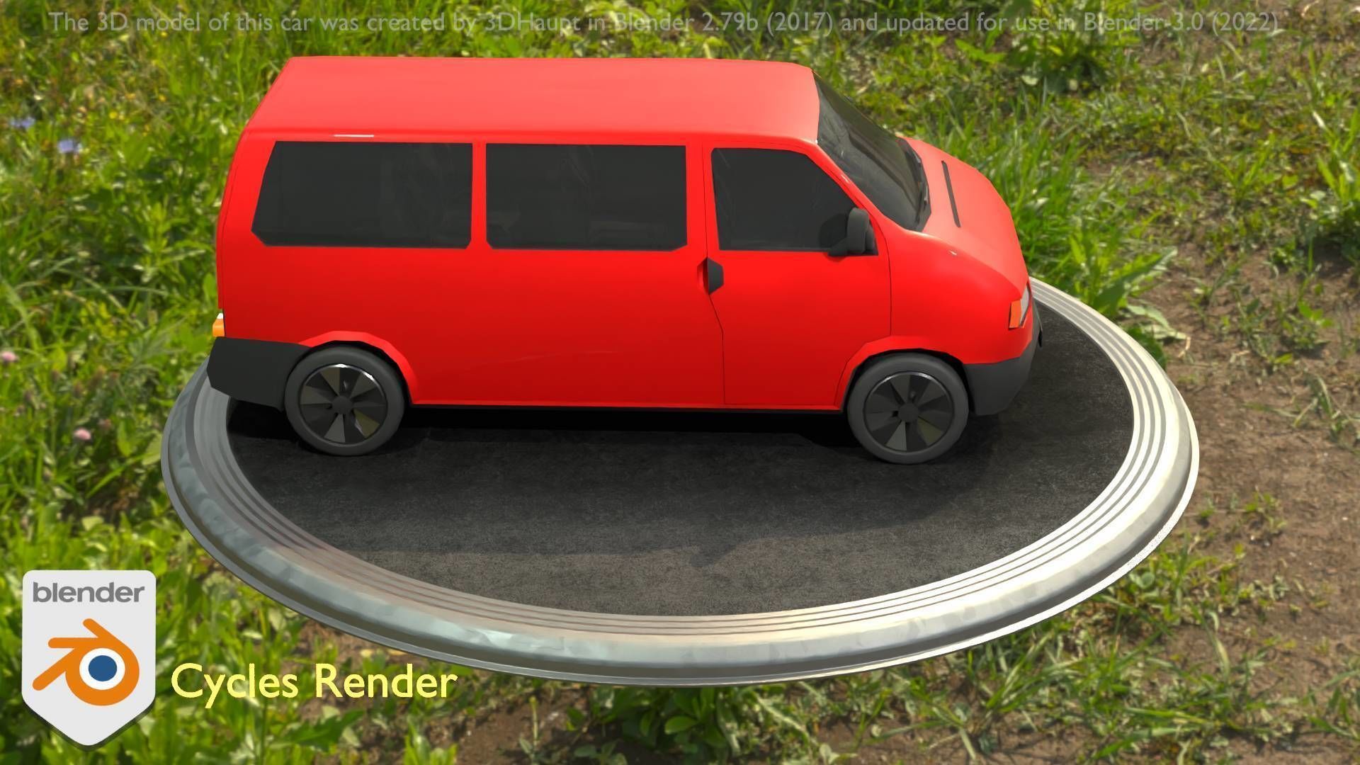 City Car 31 Commercial Minibus Type-C Red Low-poly 3D model_102