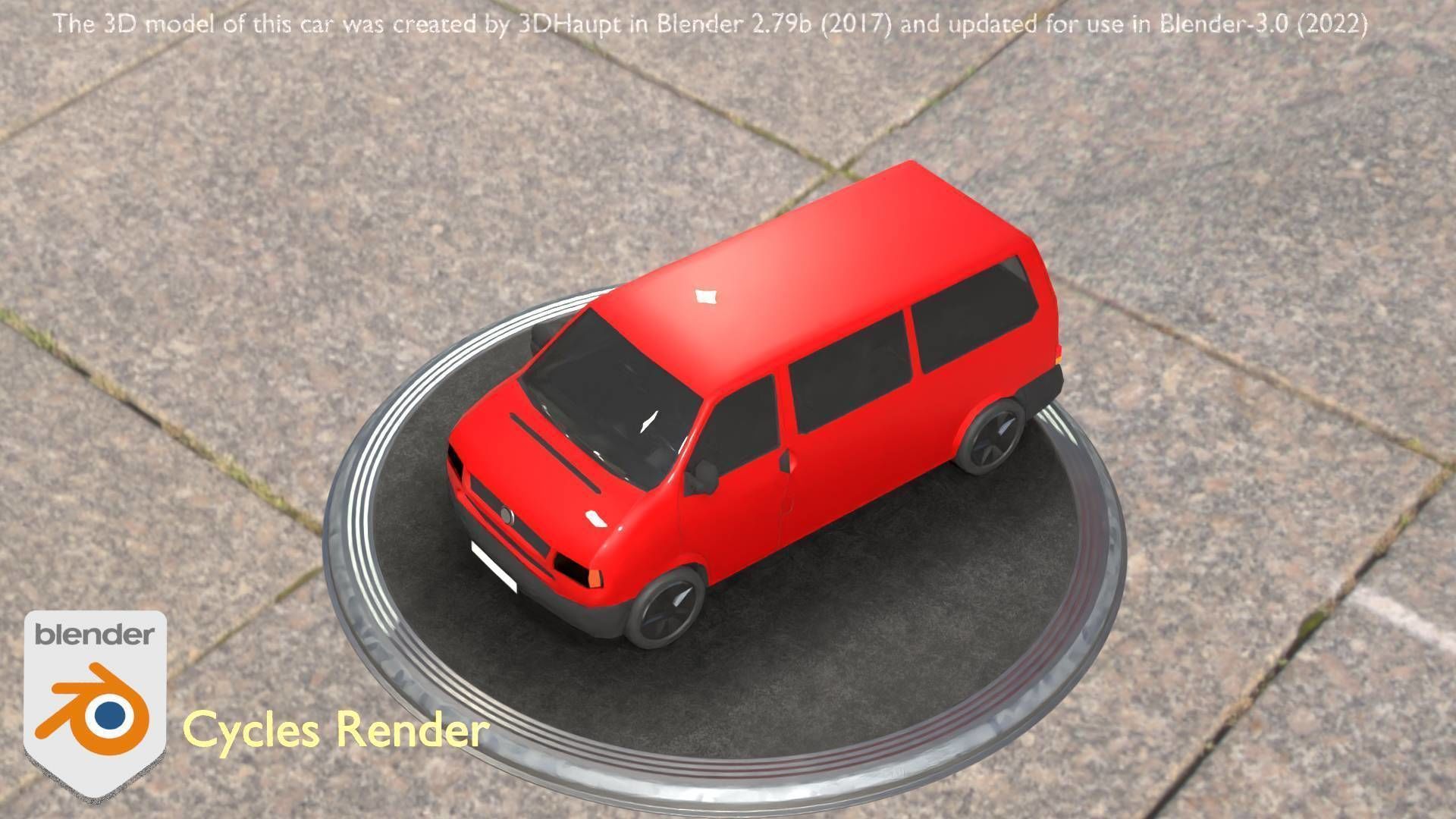 City Car 31 Commercial Minibus Type-C Red Low-poly 3D model_19