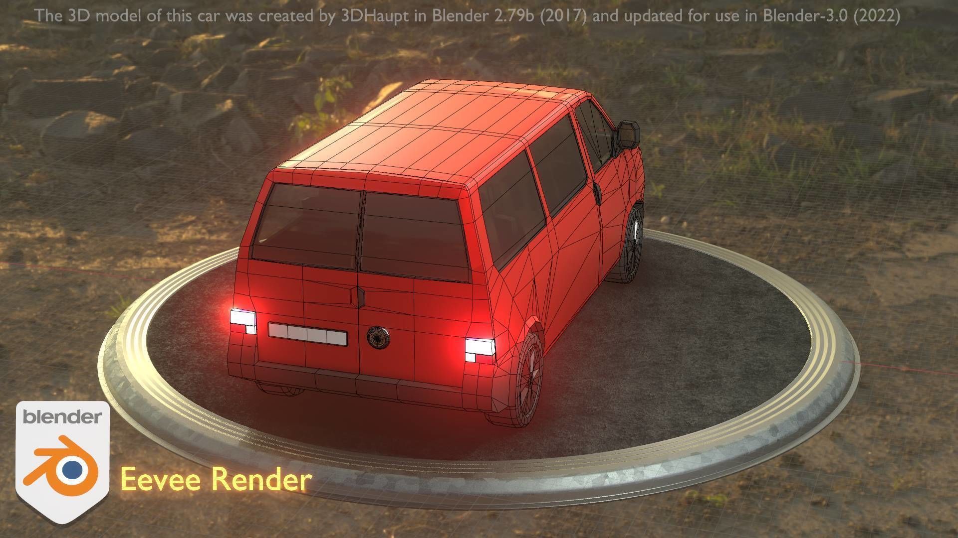 City Car 31 Commercial Minibus Type-C Red Low-poly 3D model_21
