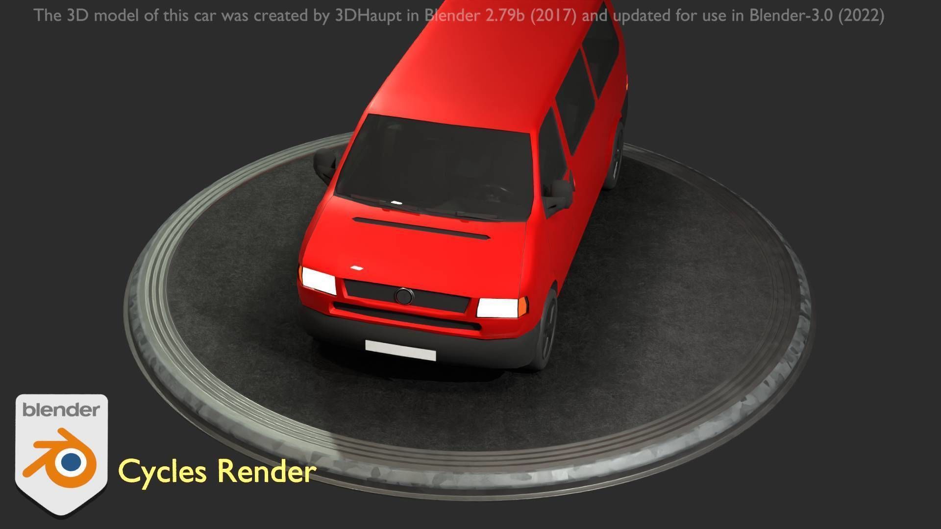 City Car 31 Commercial Minibus Type-C Red Low-poly 3D model_64