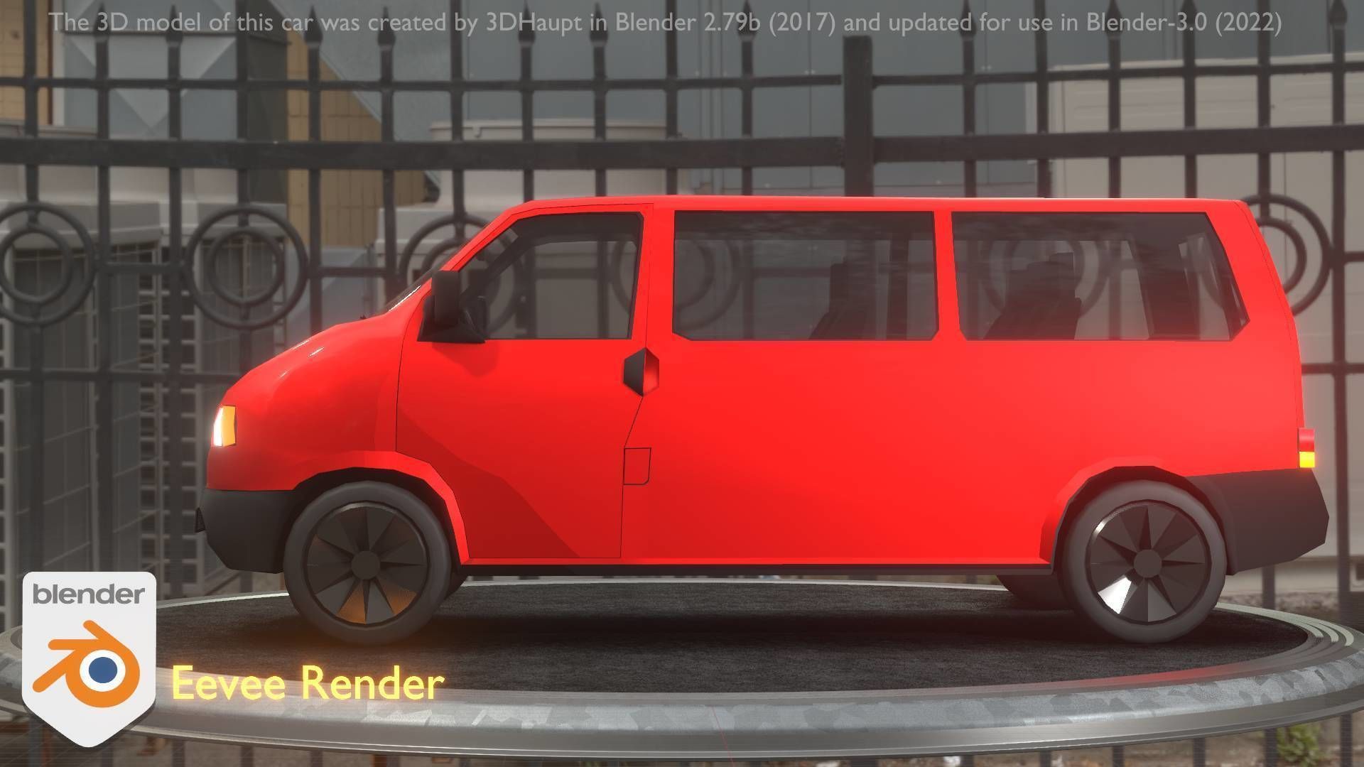 City Car 31 Commercial Minibus Type-C Red Low-poly 3D model_57