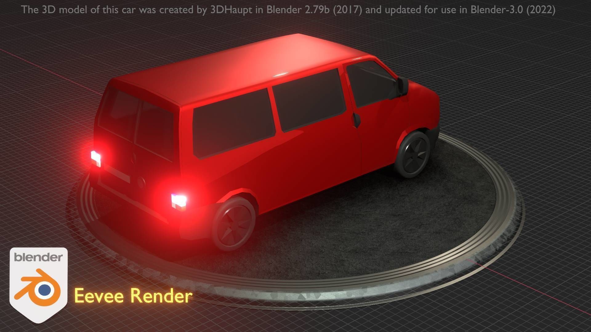 City Car 31 Commercial Minibus Type-C Red Low-poly 3D model_50