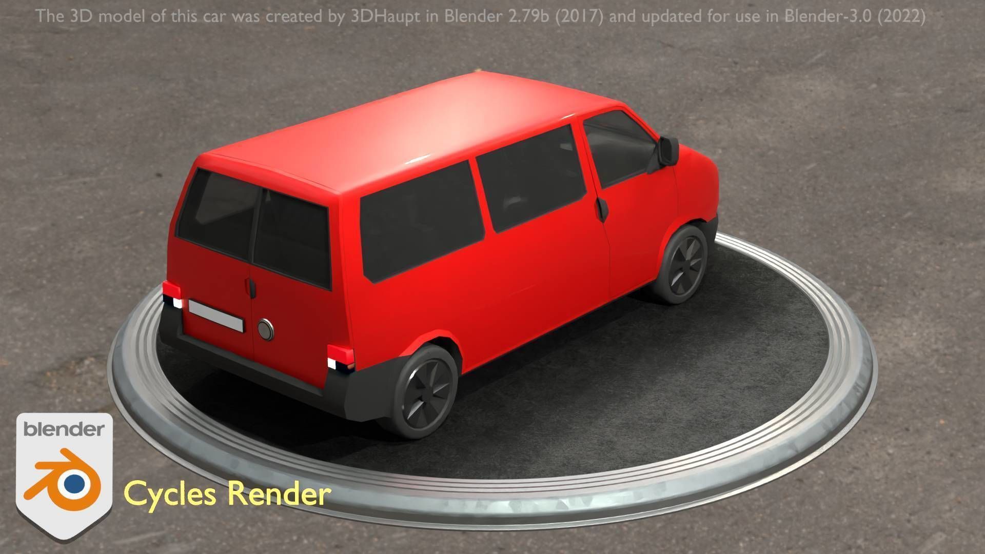 City Car 31 Commercial Minibus Type-C Red Low-poly 3D model_97