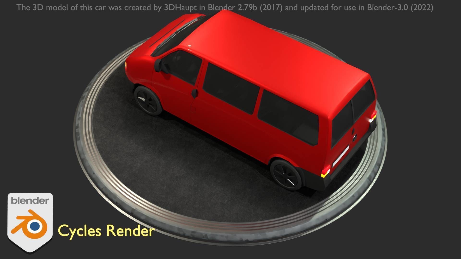 City Car 31 Commercial Minibus Type-C Red Low-poly 3D model_25
