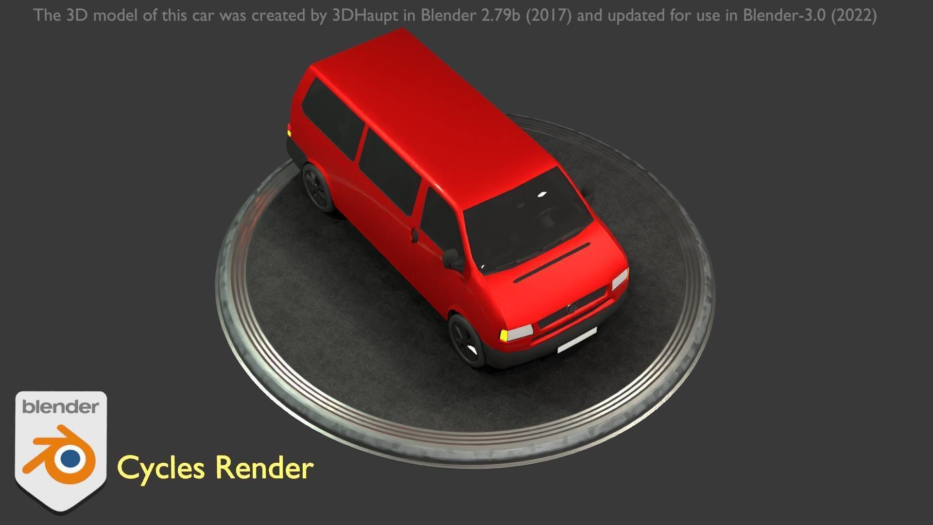 City Car 31 Commercial Minibus Type-C Red Low-poly 3D model_74