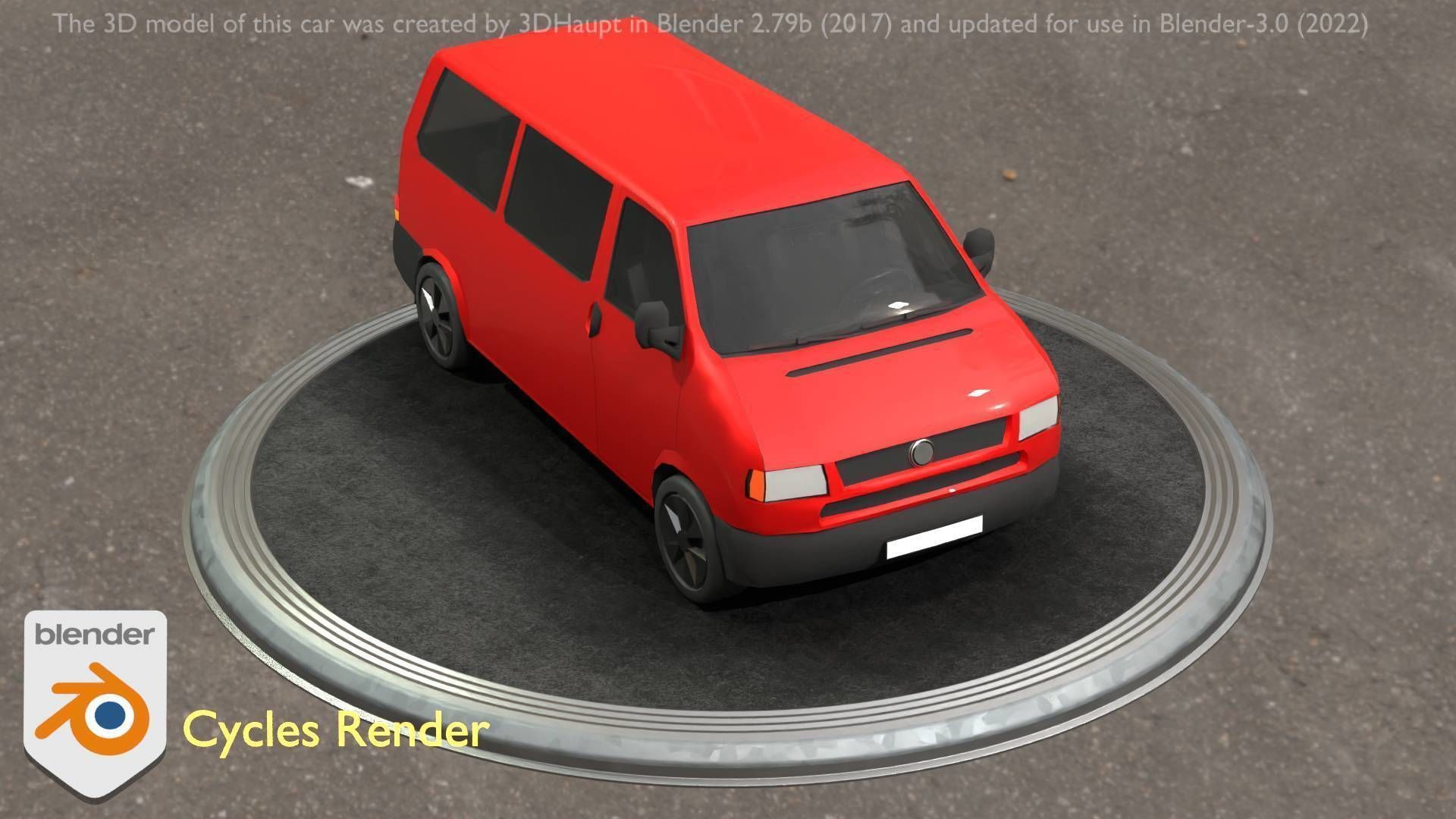 City Car 31 Commercial Minibus Type-C Red Low-poly 3D model_63