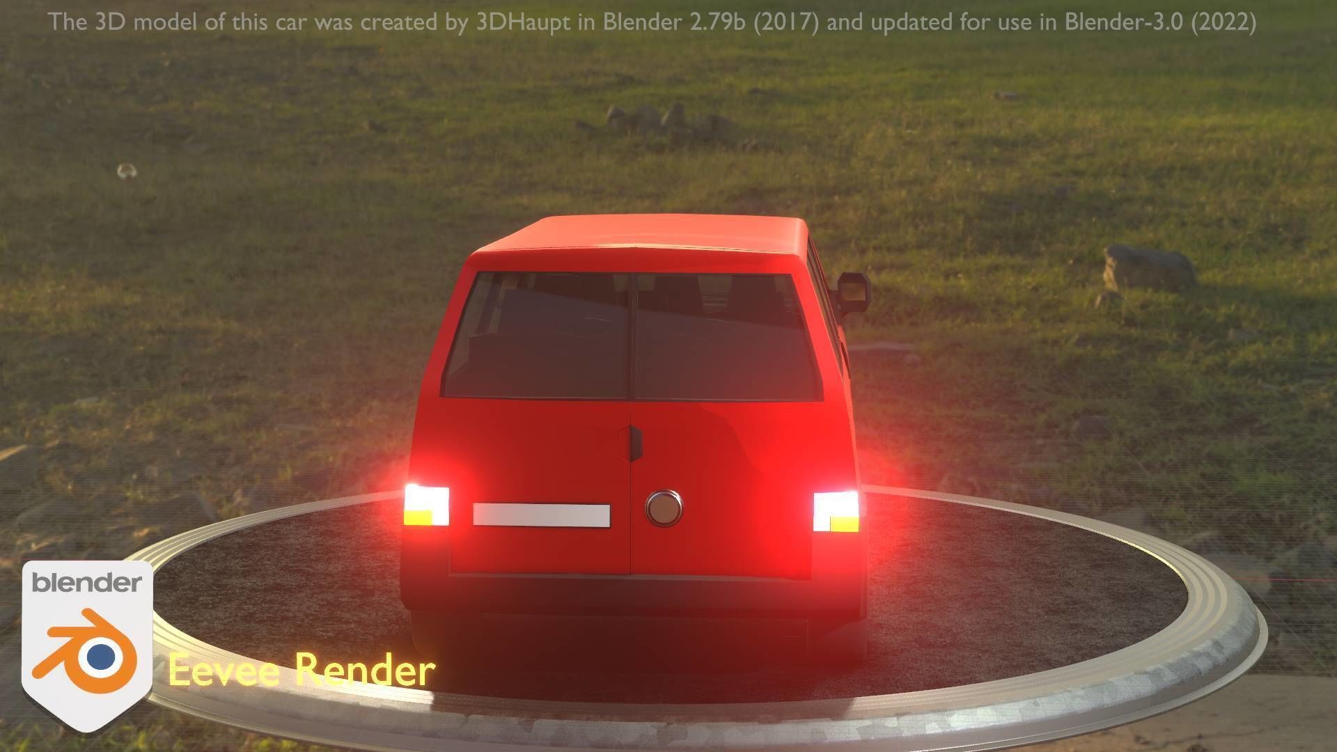 City Car 31 Commercial Minibus Type-C Red Low-poly 3D model_46