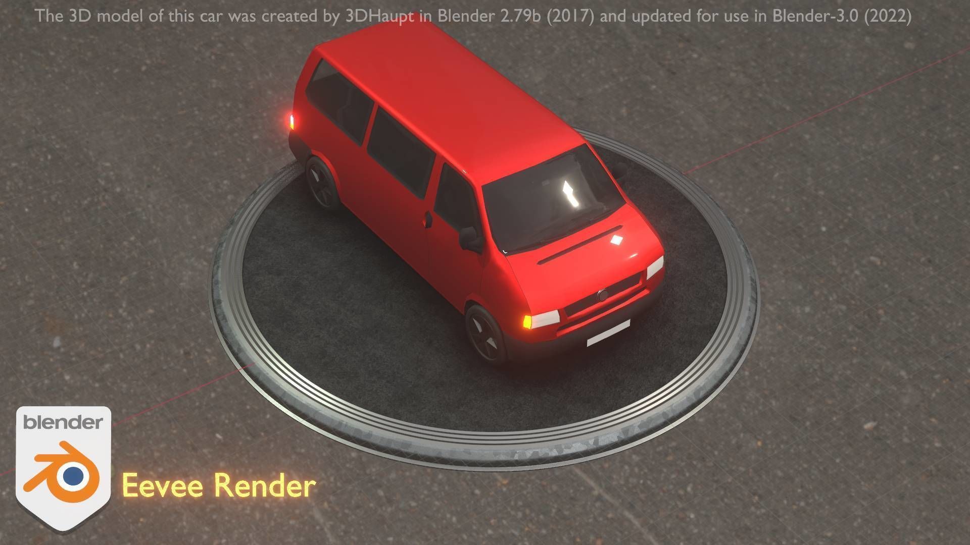 City Car 31 Commercial Minibus Type-C Red Low-poly 3D model_6