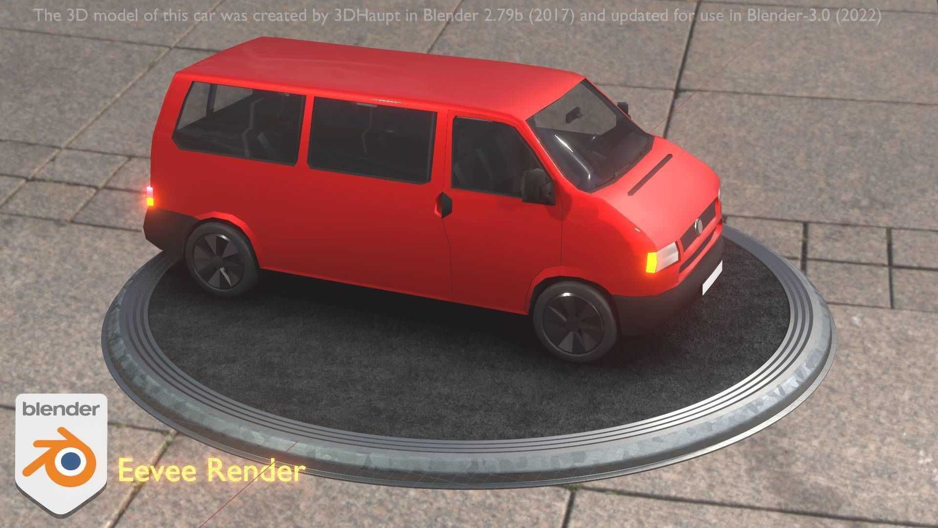 City Car 31 Commercial Minibus Type-C Red Low-poly 3D model_20