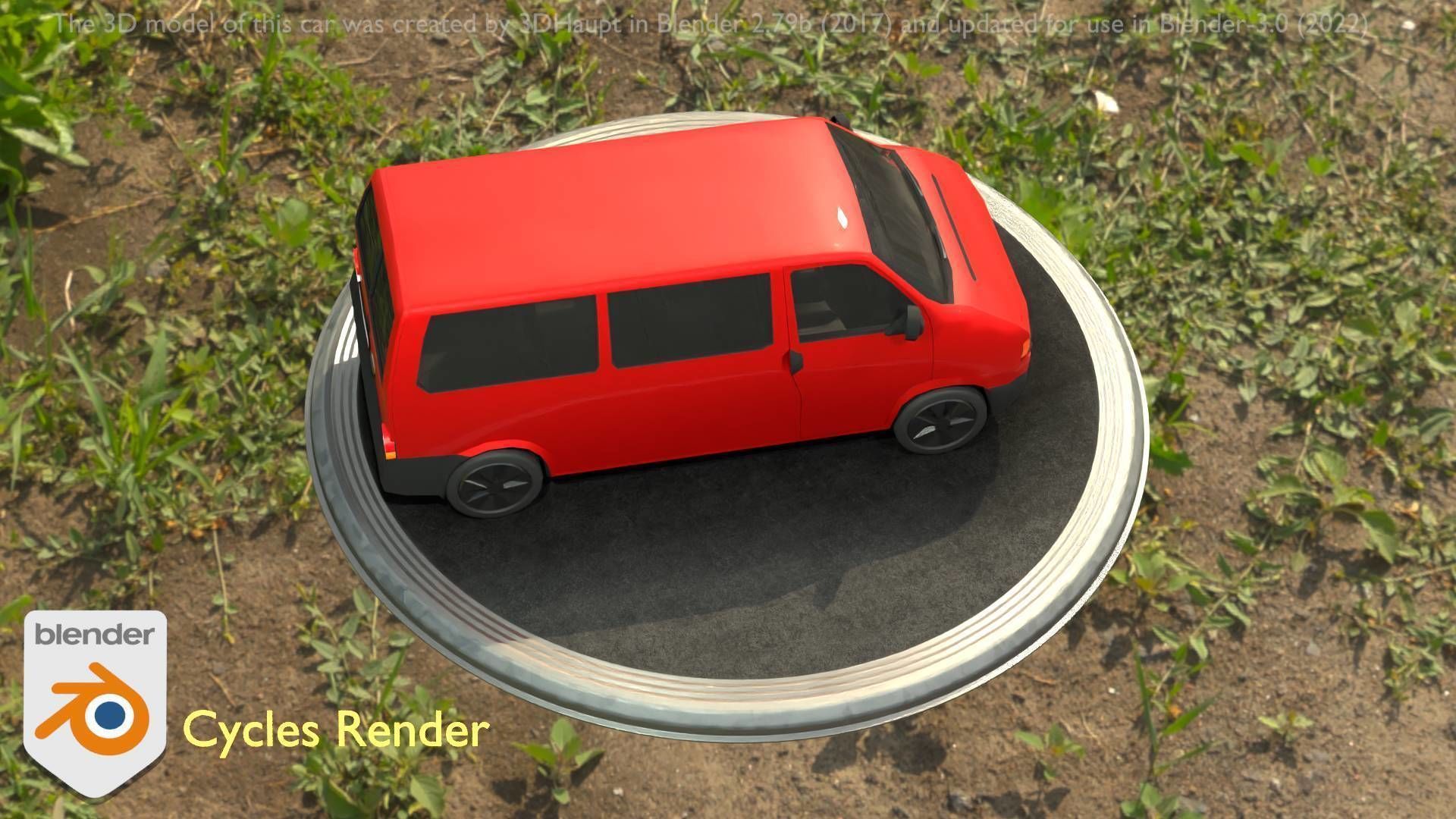 City Car 31 Commercial Minibus Type-C Red Low-poly 3D model_45