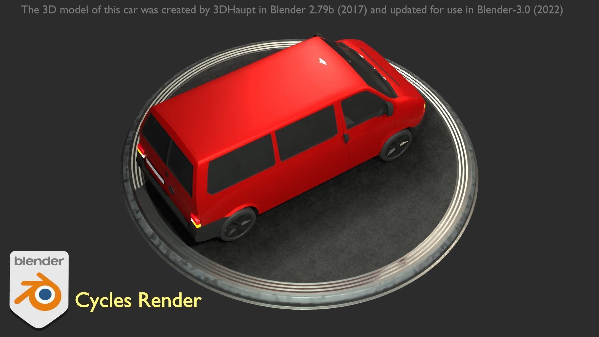 City Car 31 Commercial Minibus Type-C Red Low-poly 3D model_67