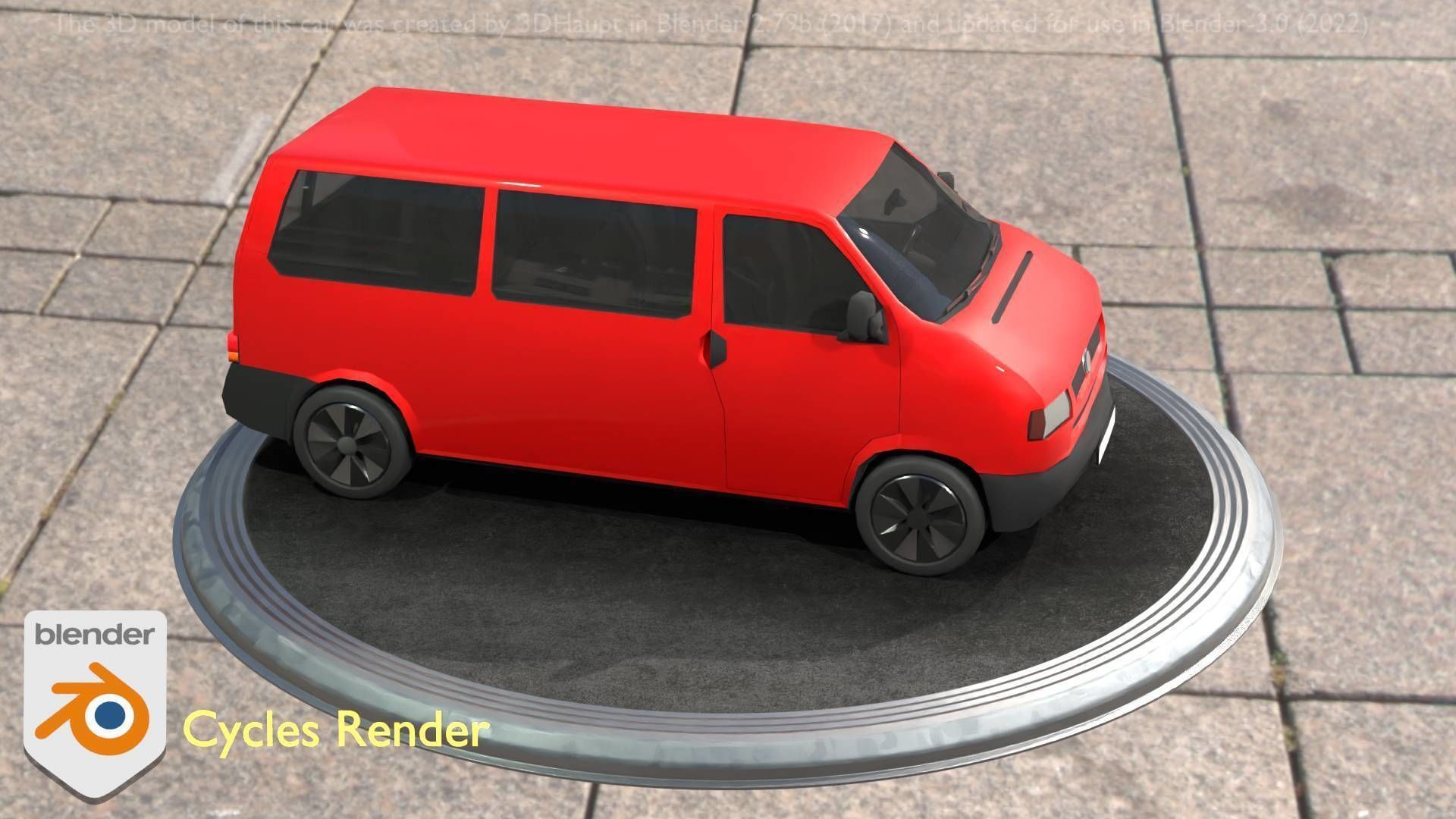 City Car 31 Commercial Minibus Type-C Red Low-poly 3D model_61