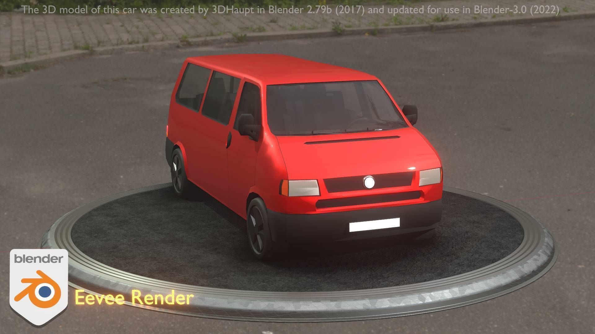 City Car 31 Commercial Minibus Type-C Red Low-poly 3D model_92