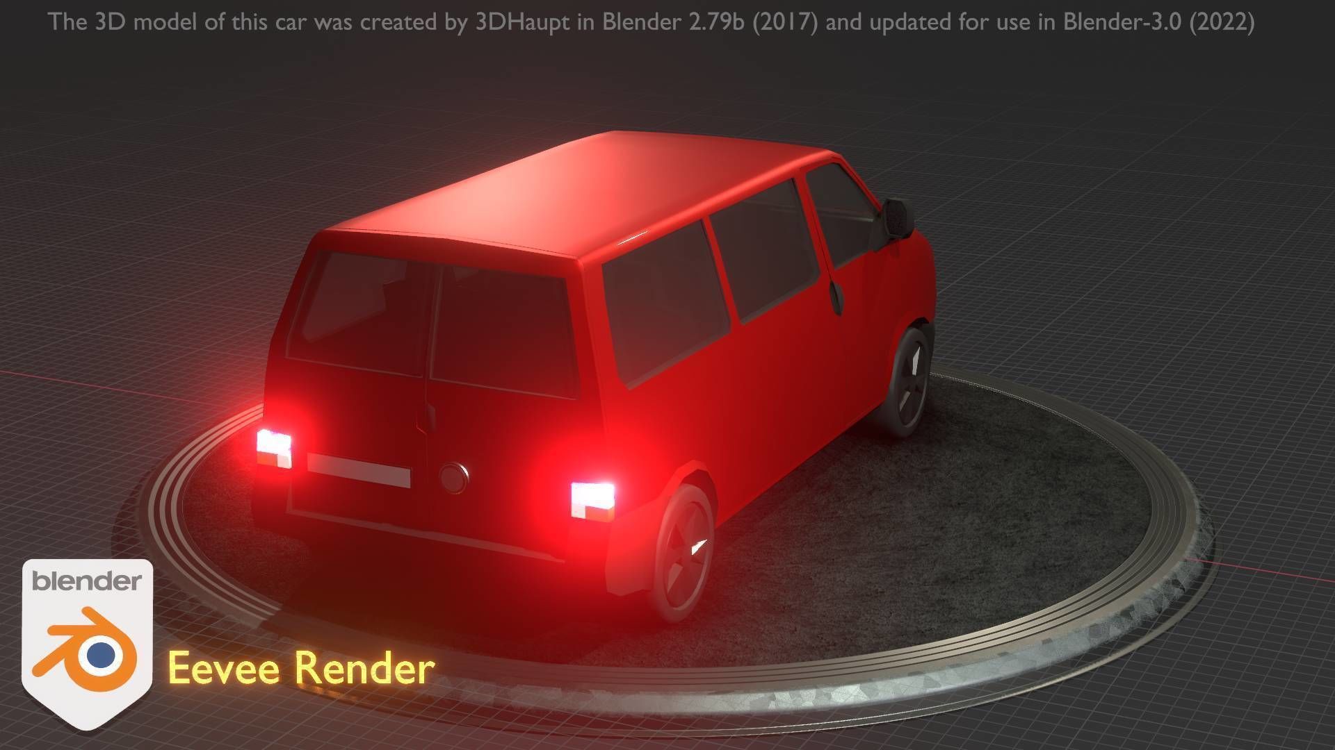 City Car 31 Commercial Minibus Type-C Red Low-poly 3D model_89