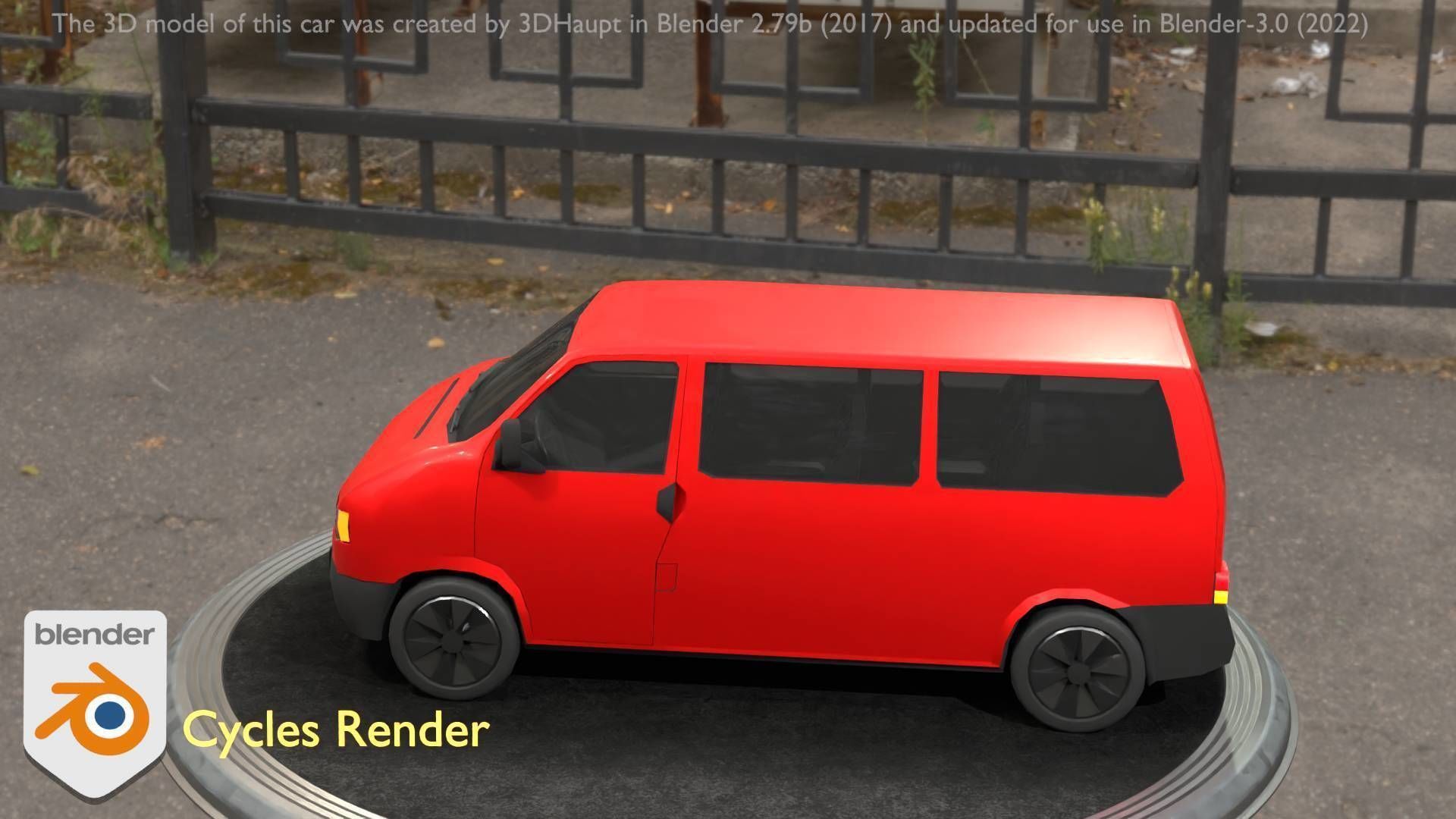 City Car 31 Commercial Minibus Type-C Red Low-poly 3D model_79