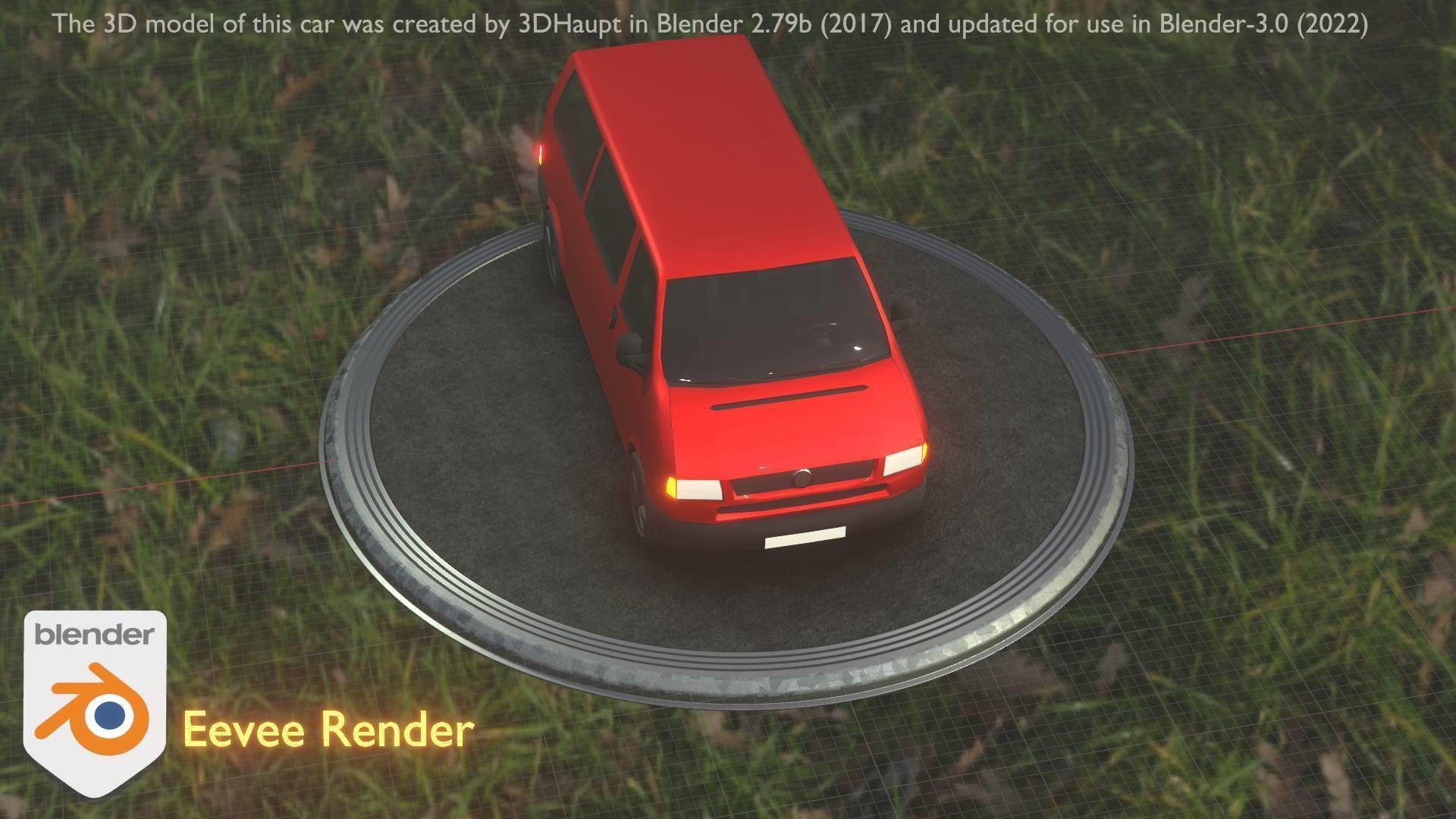 City Car 31 Commercial Minibus Type-C Red Low-poly 3D model_76