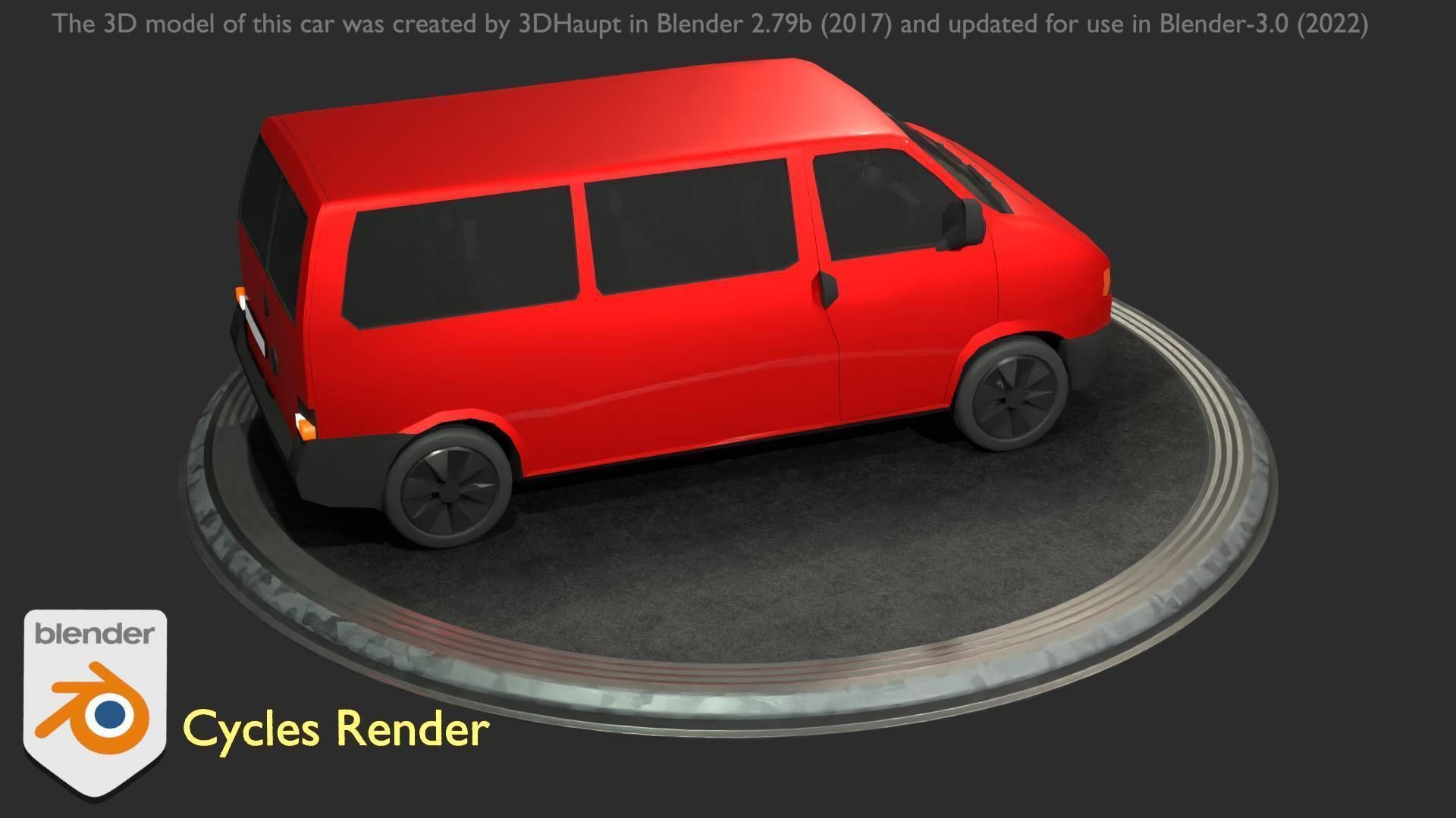 City Car 31 Commercial Minibus Type-C Red Low-poly 3D model_48