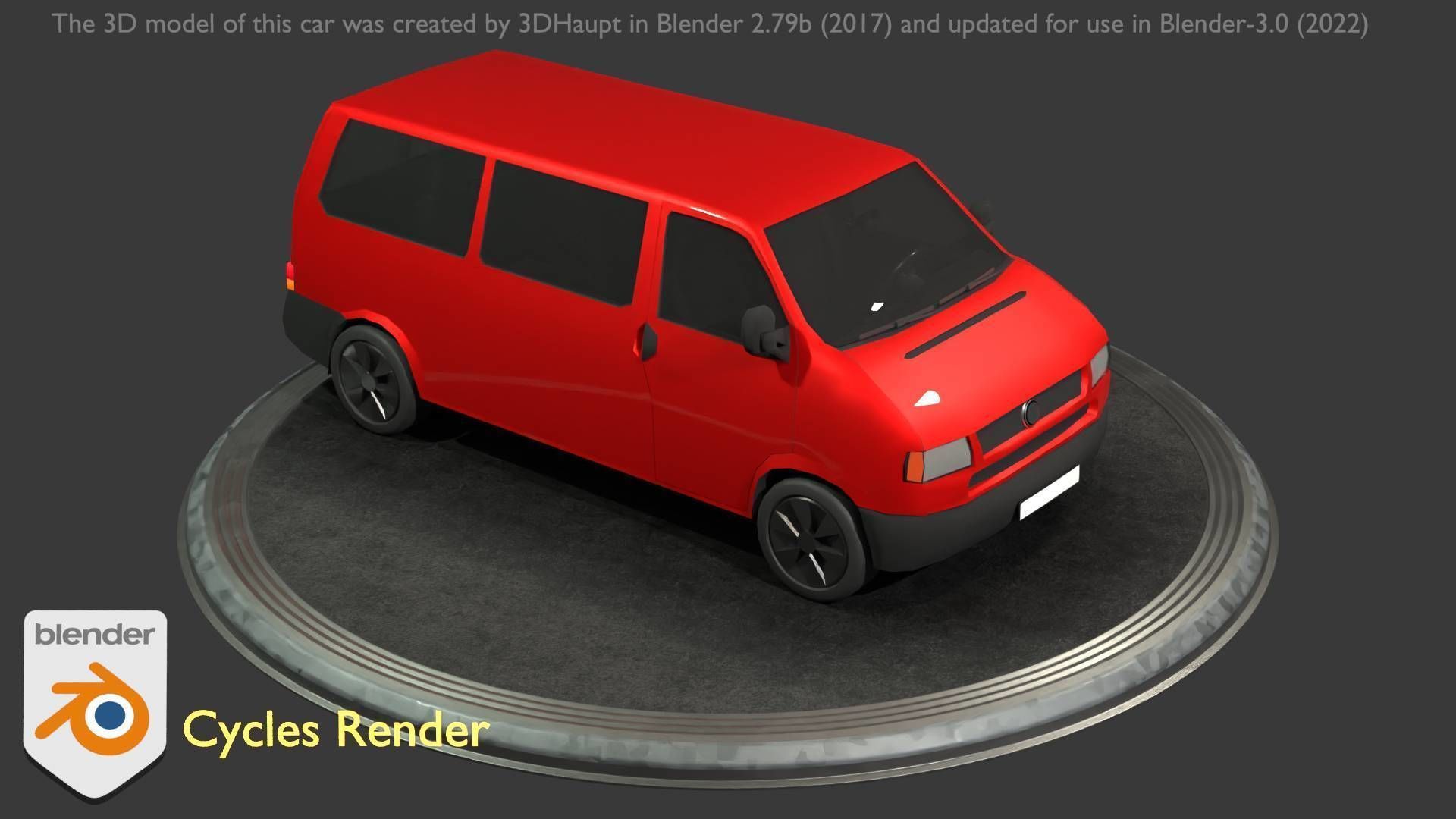 City Car 31 Commercial Minibus Type-C Red Low-poly 3D model_28
