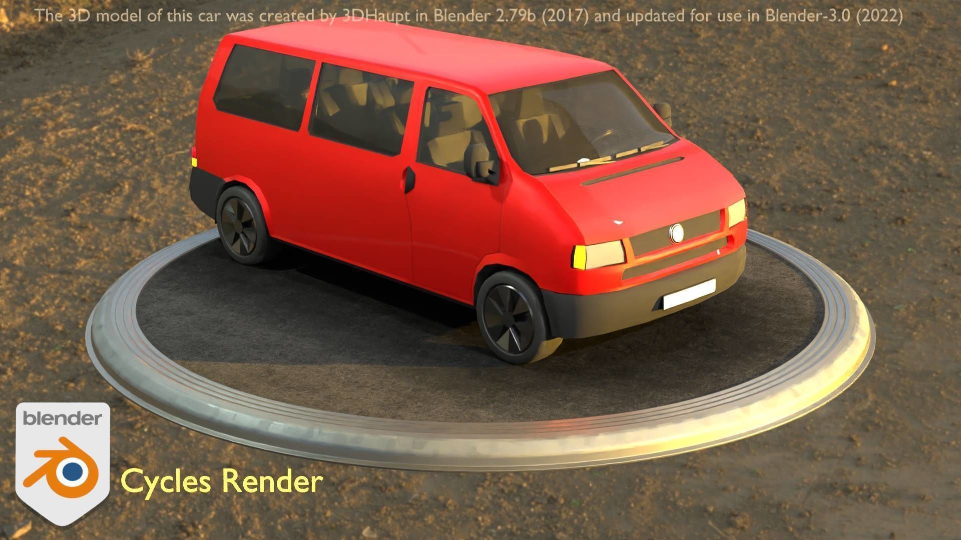City Car 31 Commercial Minibus Type-C Red Low-poly 3D model_90