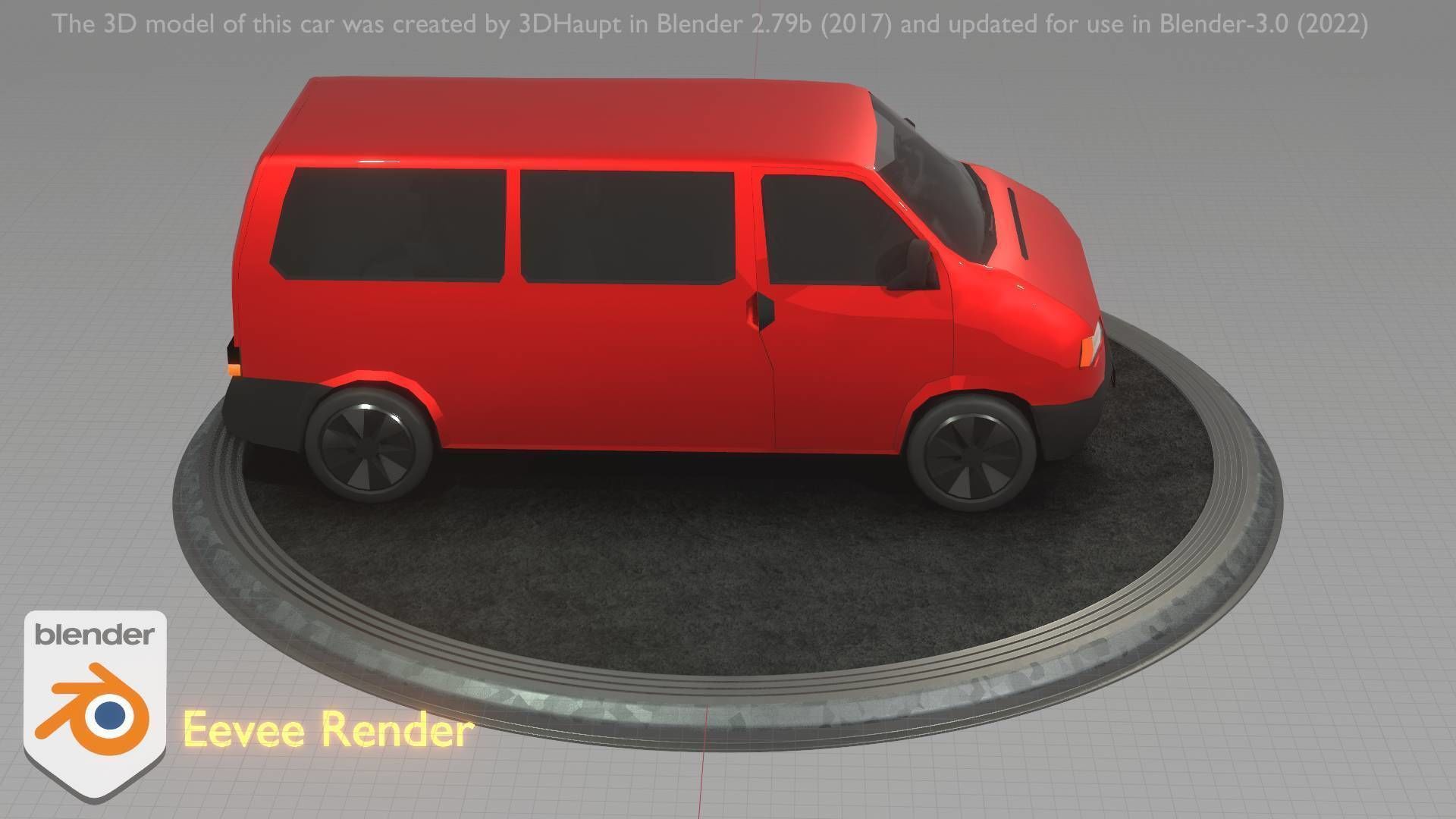 City Car 31 Commercial Minibus Type-C Red Low-poly 3D model_52