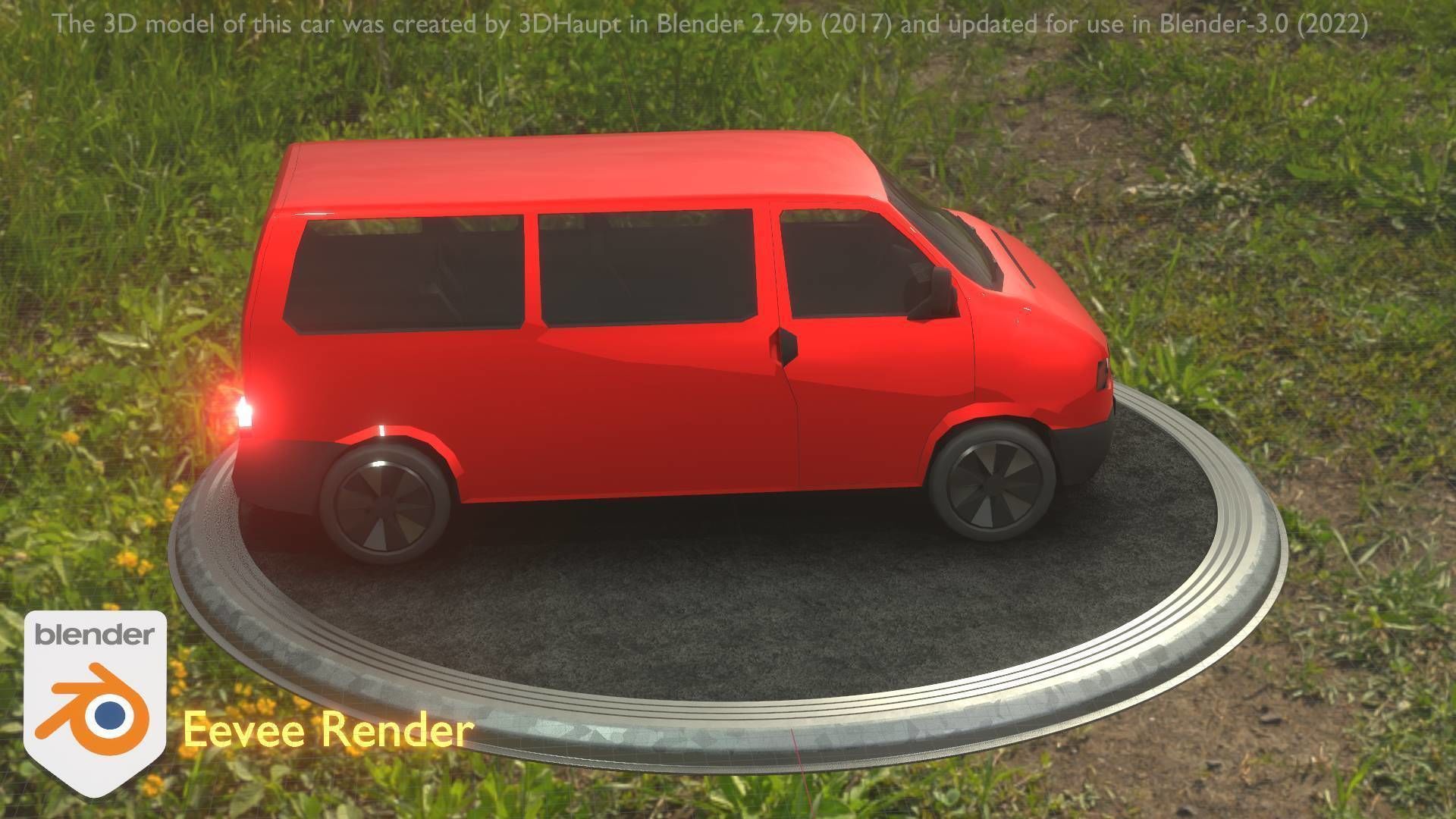 City Car 31 Commercial Minibus Type-C Red Low-poly 3D model_58