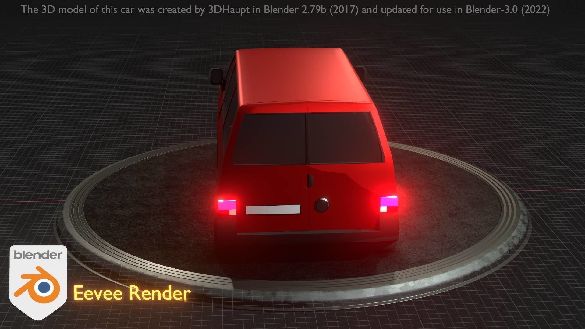 City Car 31 Commercial Minibus Type-C Red Low-poly 3D model_36