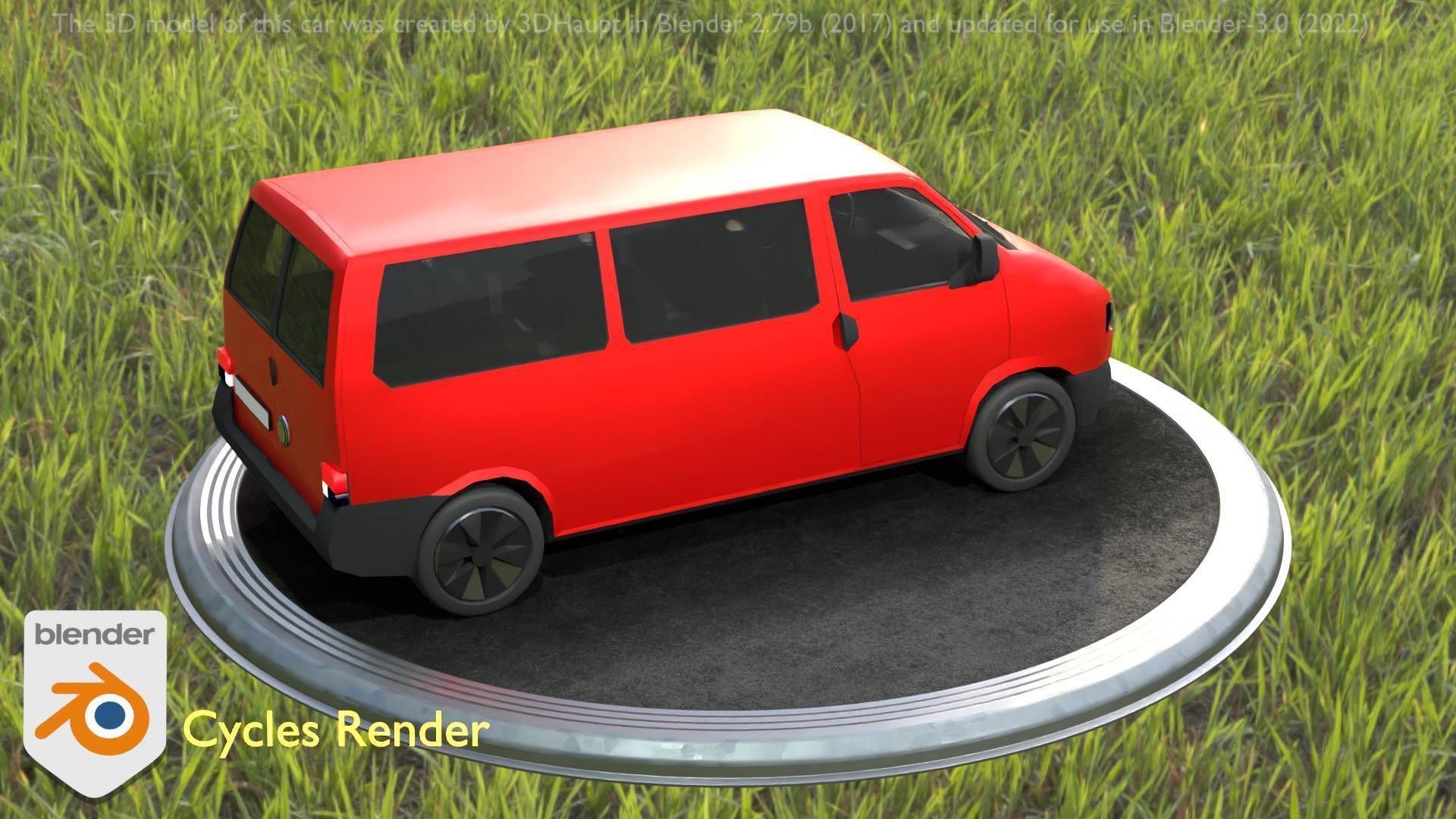City Car 31 Commercial Minibus Type-C Red Low-poly 3D model_71