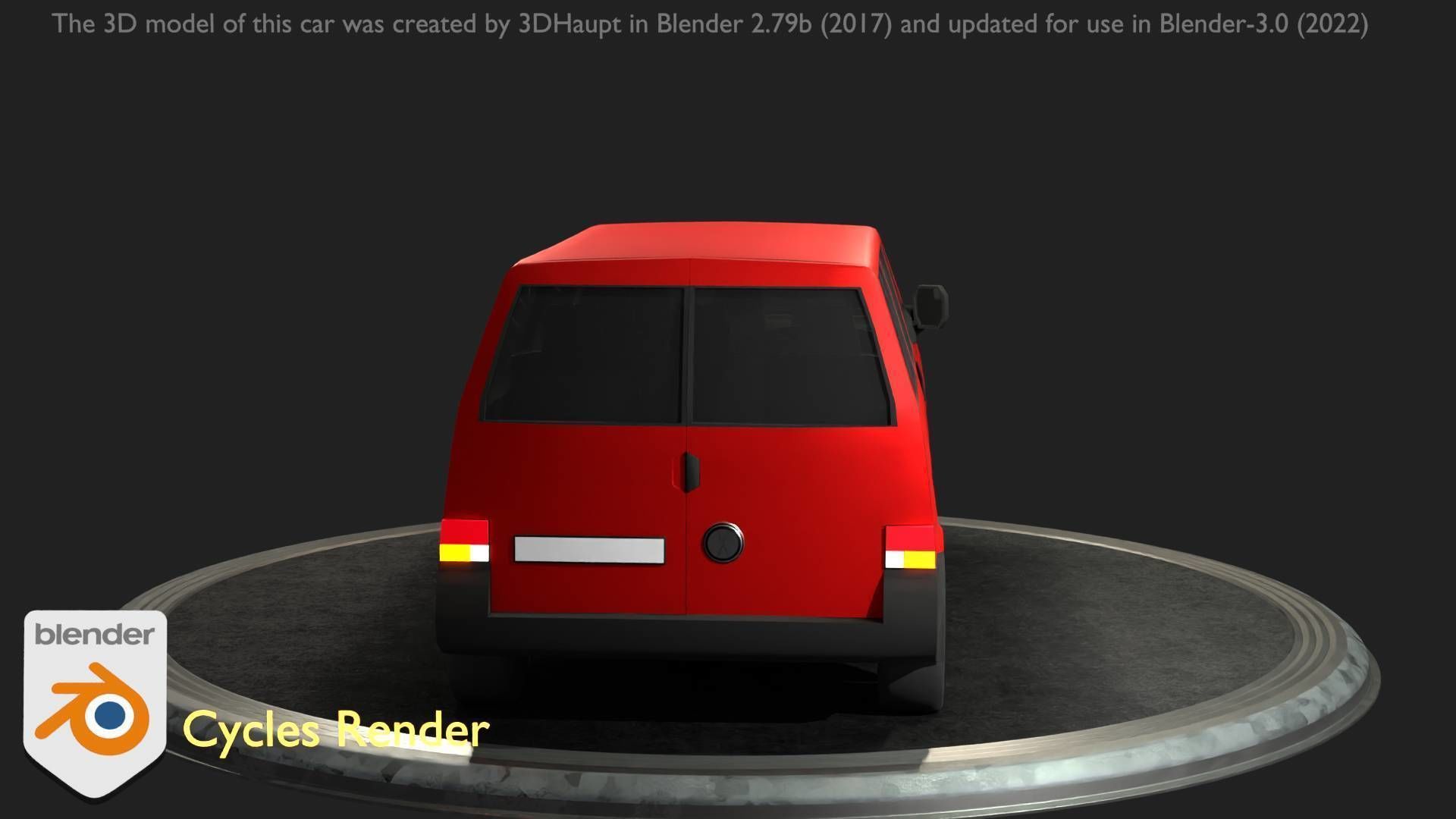 City Car 31 Commercial Minibus Type-C Red Low-poly 3D model_87