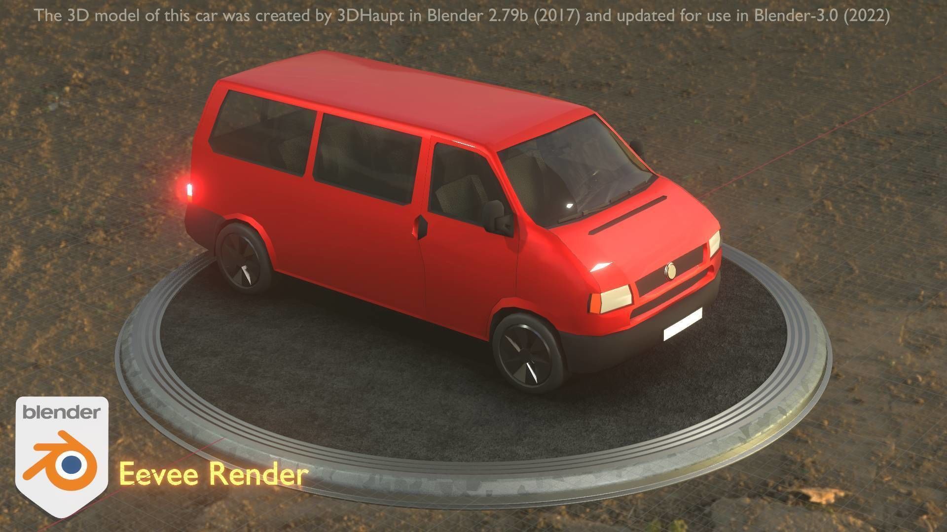 City Car 31 Commercial Minibus Type-C Red Low-poly 3D model_15