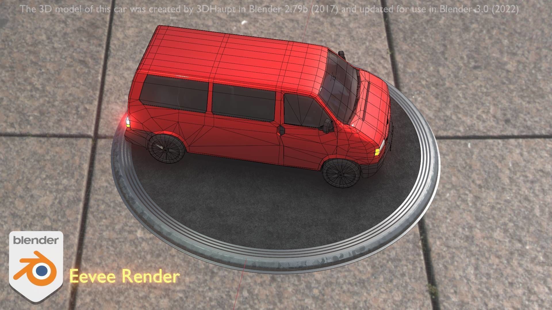 City Car 31 Commercial Minibus Type-C Red Low-poly 3D model_41