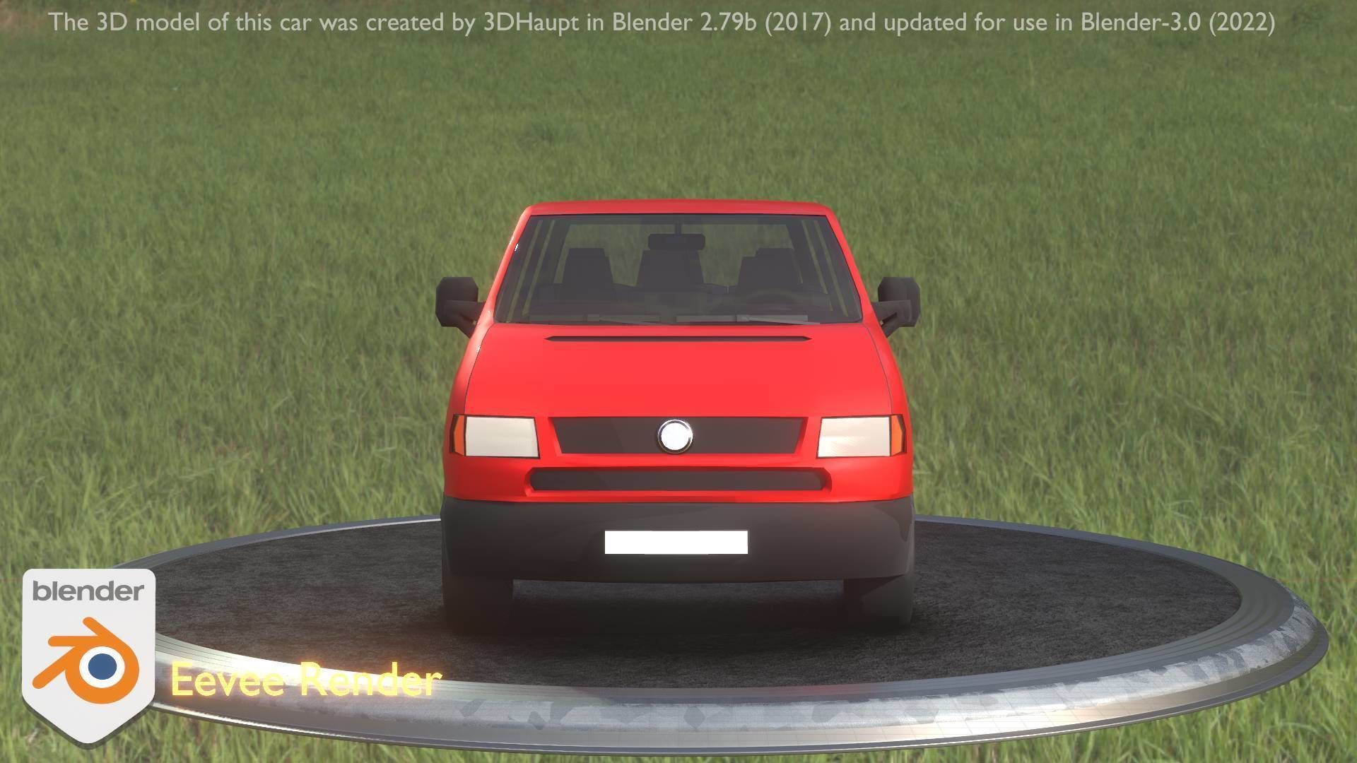 City Car 31 Commercial Minibus Type-C Red Low-poly 3D model_11