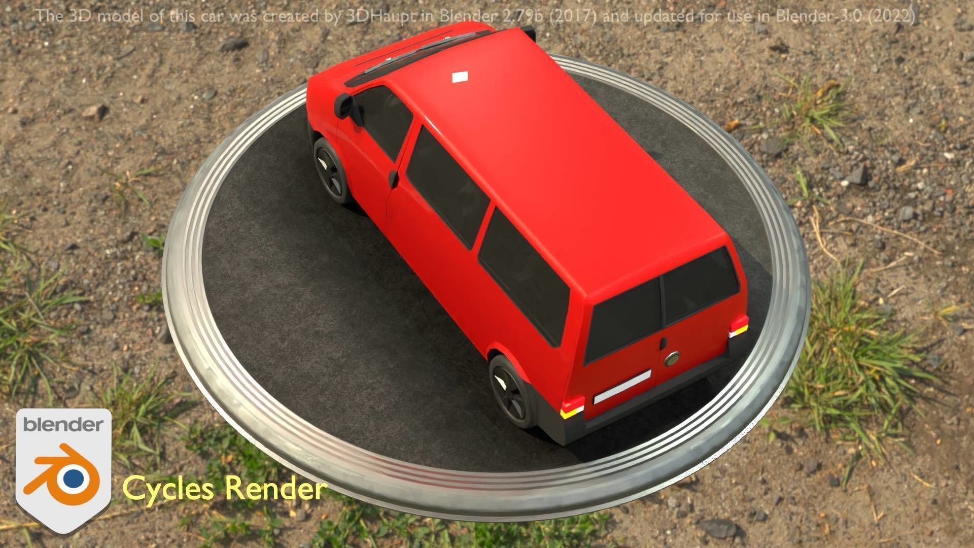 City Car 31 Commercial Minibus Type-C Red Low-poly 3D model_77