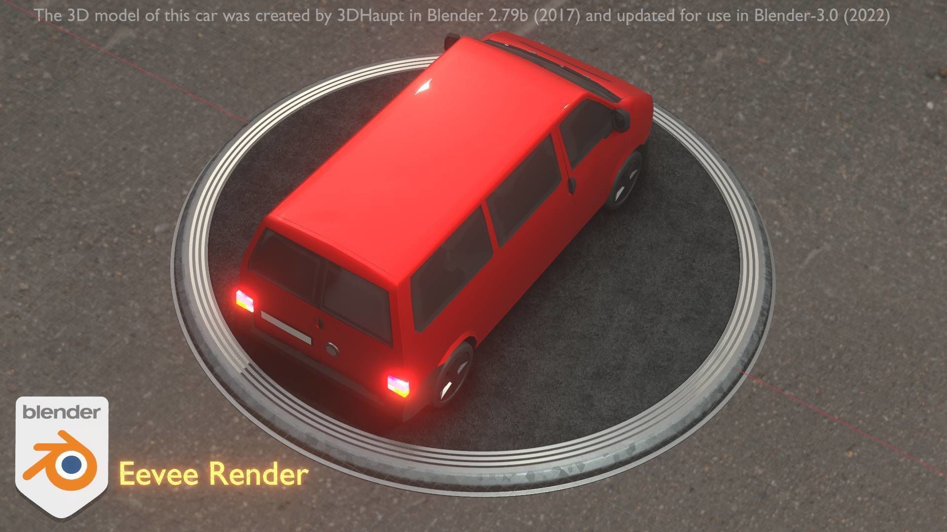 City Car 31 Commercial Minibus Type-C Red Low-poly 3D model_73