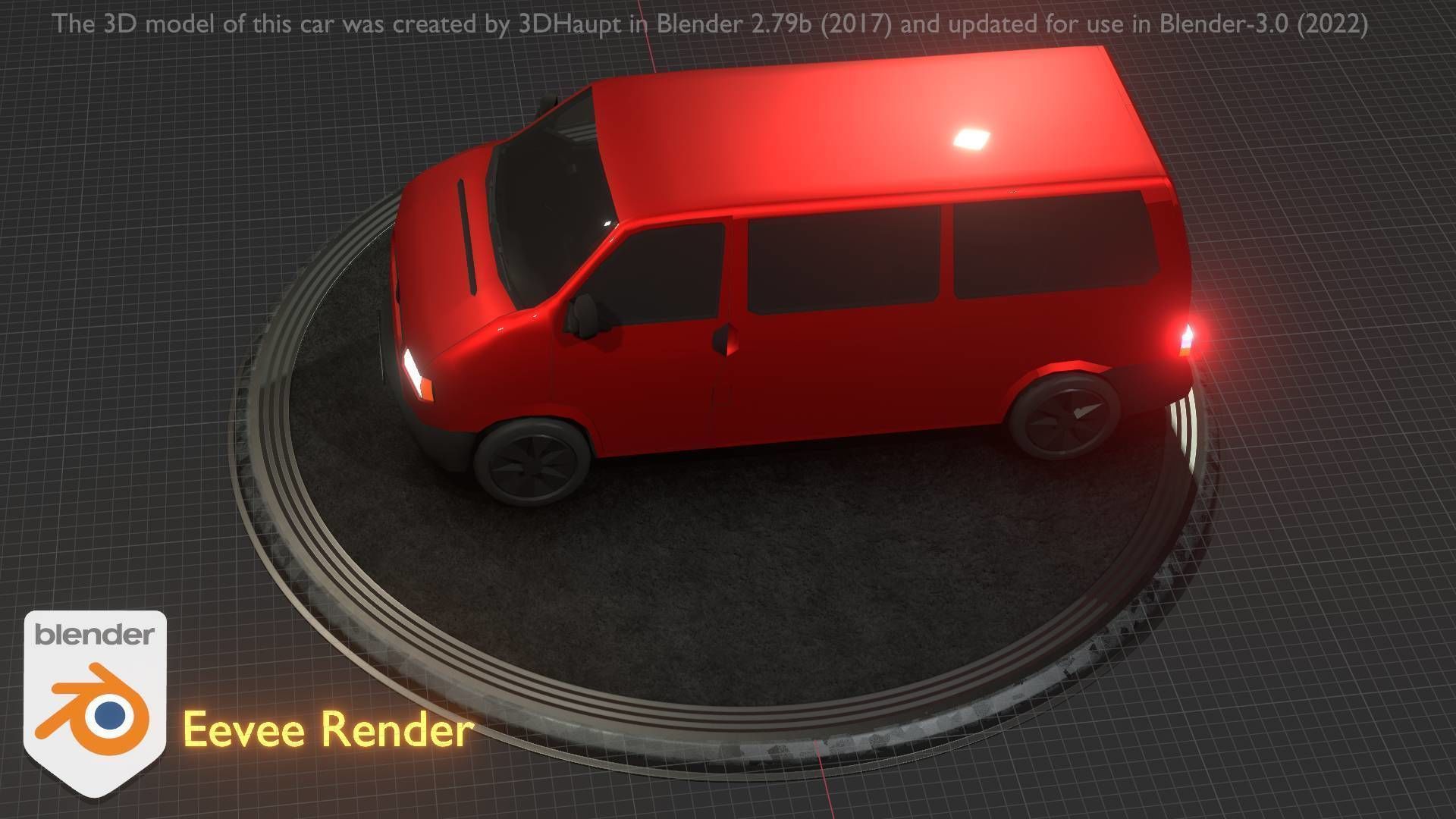 City Car 31 Commercial Minibus Type-C Red Low-poly 3D model_65