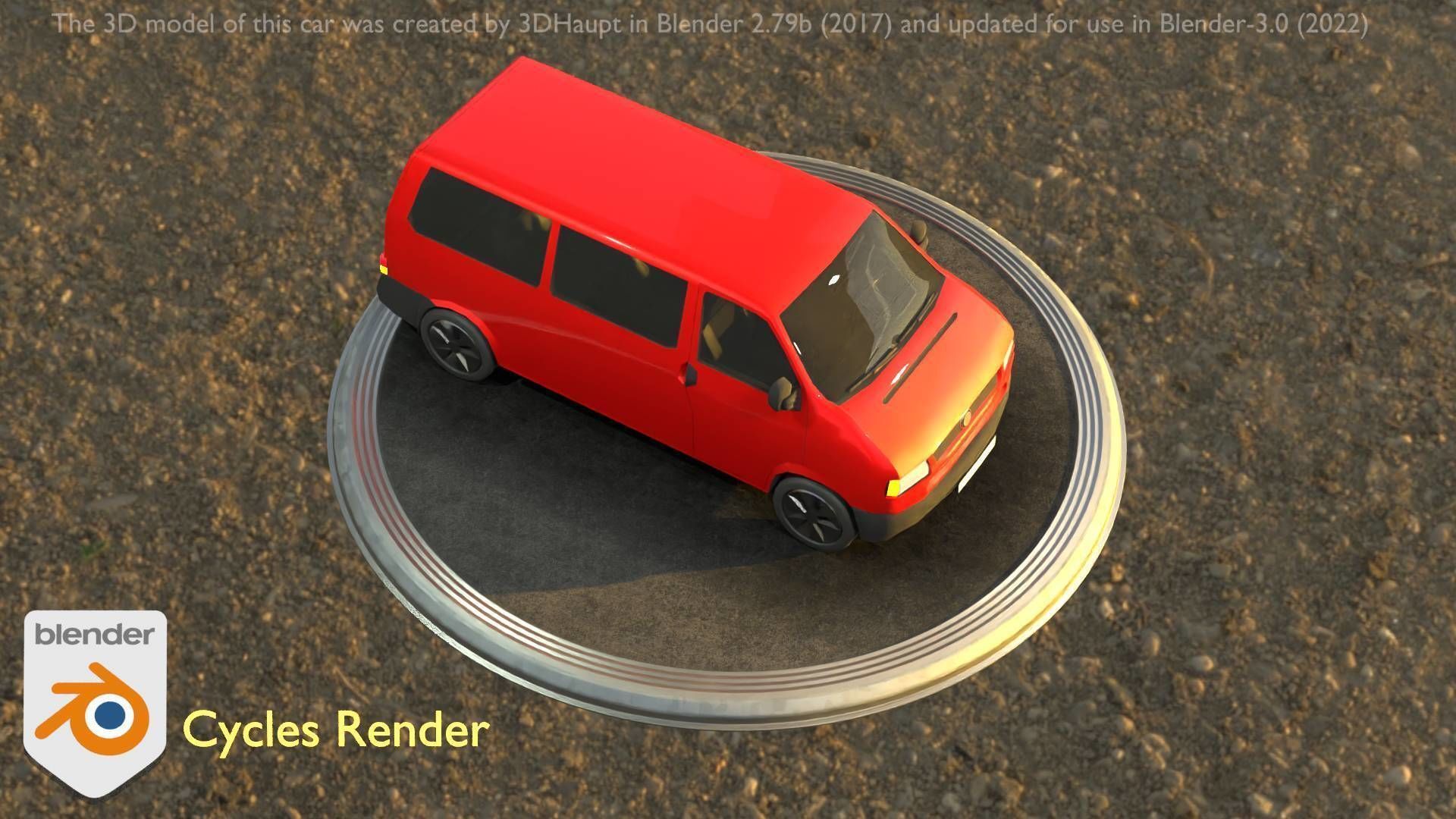 City Car 31 Commercial Minibus Type-C Red Low-poly 3D model_5