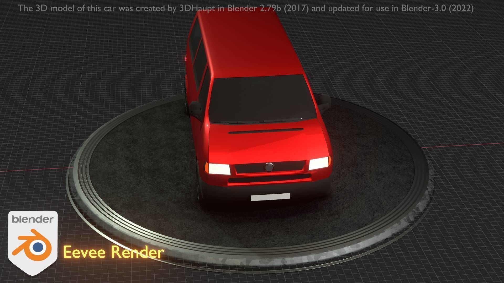 City Car 31 Commercial Minibus Type-C Red Low-poly 3D model_55