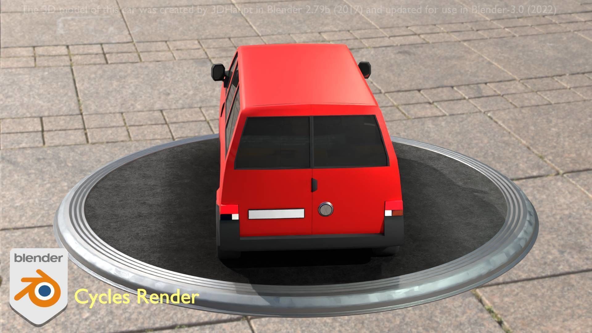 City Car 31 Commercial Minibus Type-C Red Low-poly 3D model_98