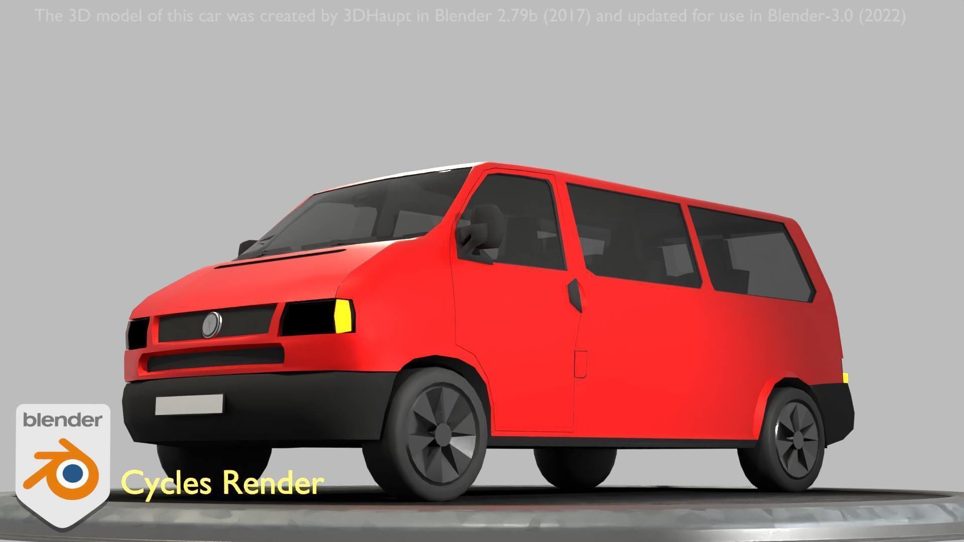 City Car 31 Commercial Minibus Type-C Red Low-poly 3D model_93